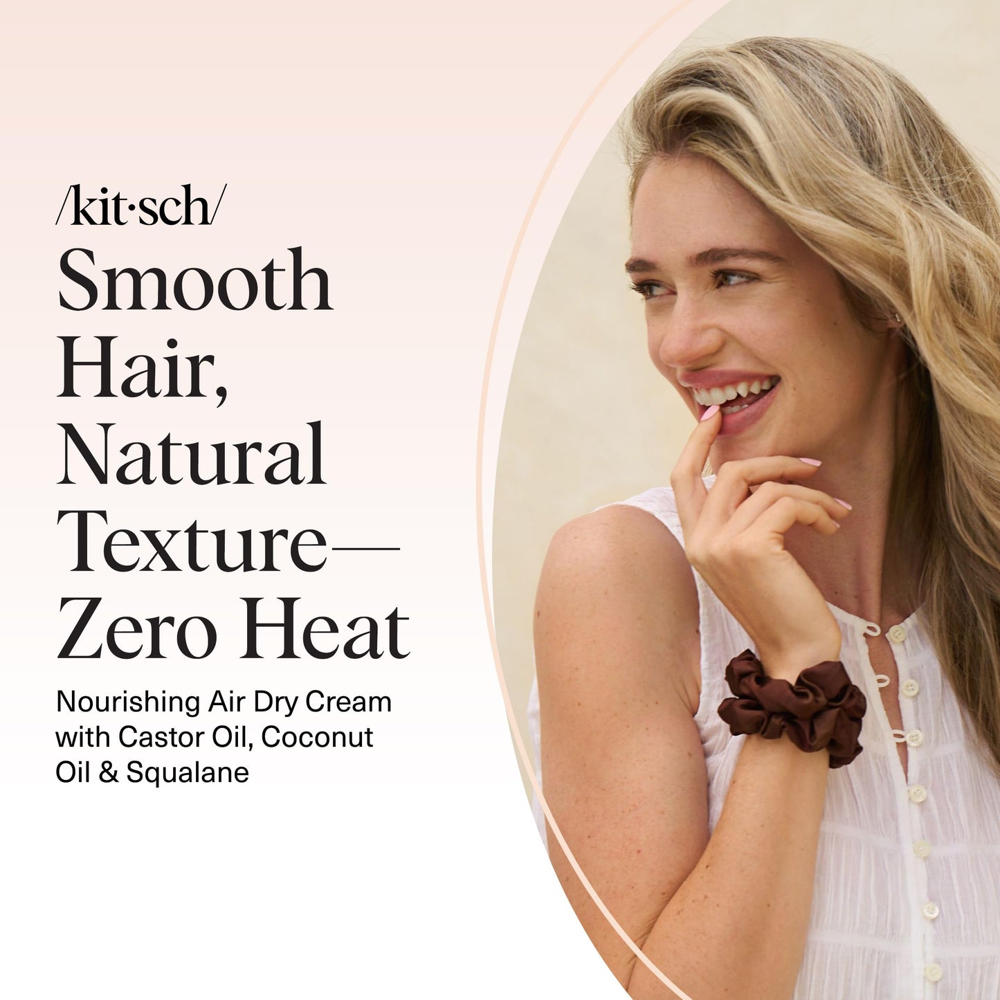 White Smoke Kitsch Smoothing Air Dry Cream for Hair – Frizz Control Hair Care Product with Castor Oil & Coconut Oil – Weightless Styling Cream - Enhances Natural Texture Appearance | Ideal Gifts for Women – 5 oz