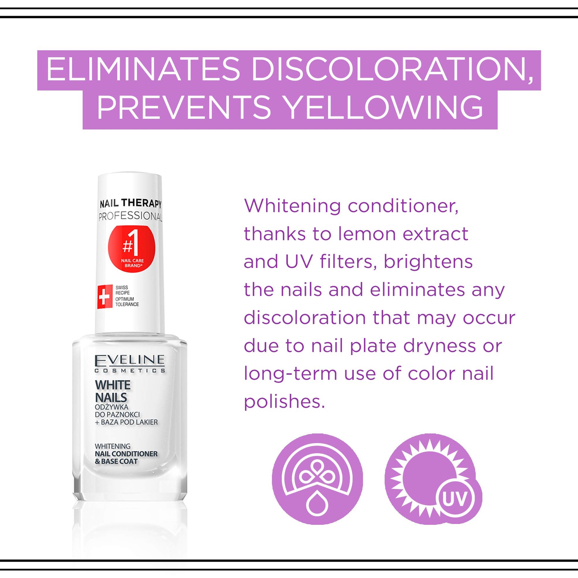 White Smoke Eveline Cosmetics 3 In 1 Instantly Whiter Nail Whitener