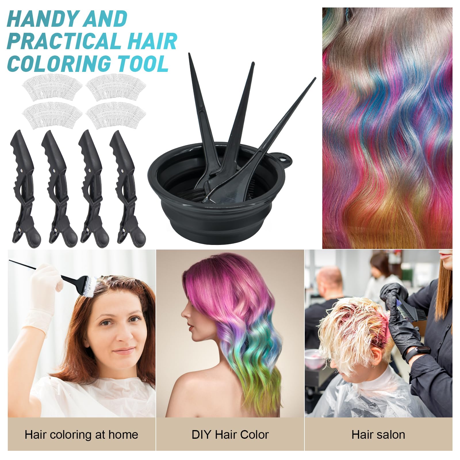 White Smoke Xarchy 12 Pcs Hair Bleach Kit Professional Hair Coloring Products with Hair Dye Brush, Hair Color Bowl, Earmuffs, Hair Clips for Salon Hair Dye, Hair Color at Home, Hair Highlighting
