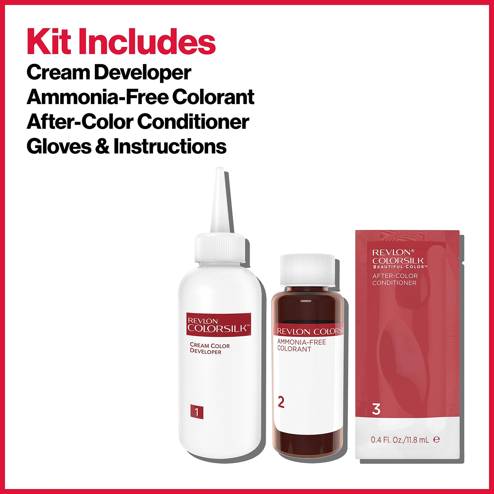 White Smoke Revlon Permanent Hair Color, Permanent Hair Dye, Colorsilk with 100% Gray Coverage, Ammonia-Free, Keratin and Amino Acids, 45 Bright Auburn, 4.4 Oz (Pack of 3)
