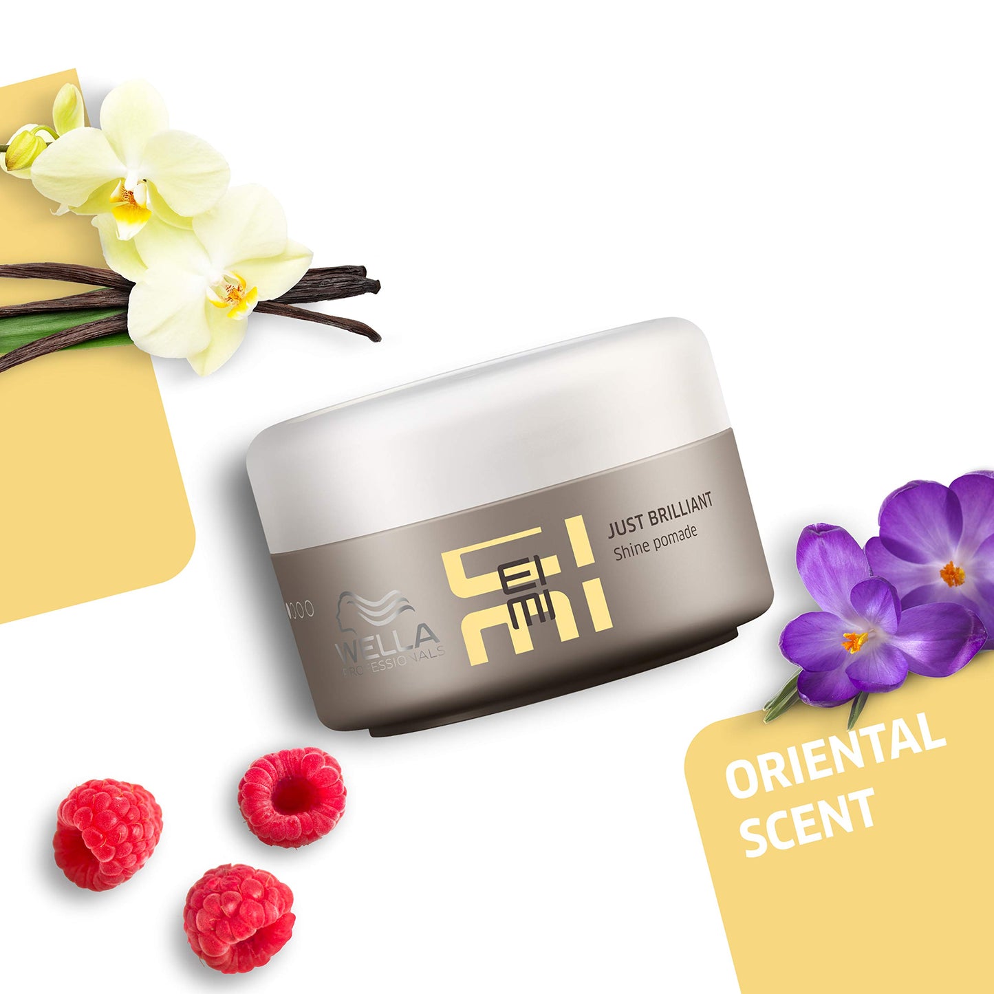 White Smoke Wella Professionals EIMI Just Brilliant | Shine Pomade | Smooth, Shiny Hair Styling Results | Anti-Frizz & Humidity Resistant | Light Hold Molding Paste | 2.5 Oz