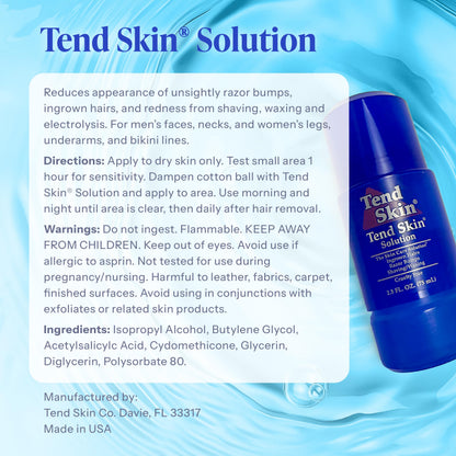 Alice Blue Tend Skin Razor Bump Solution Refillable Roll-On Solution For Unsightly Razor Bumps, Ingrown Hair And Razor Burns, Post Shaving and Waxing Toner for Men and Women, 2.5 Oz