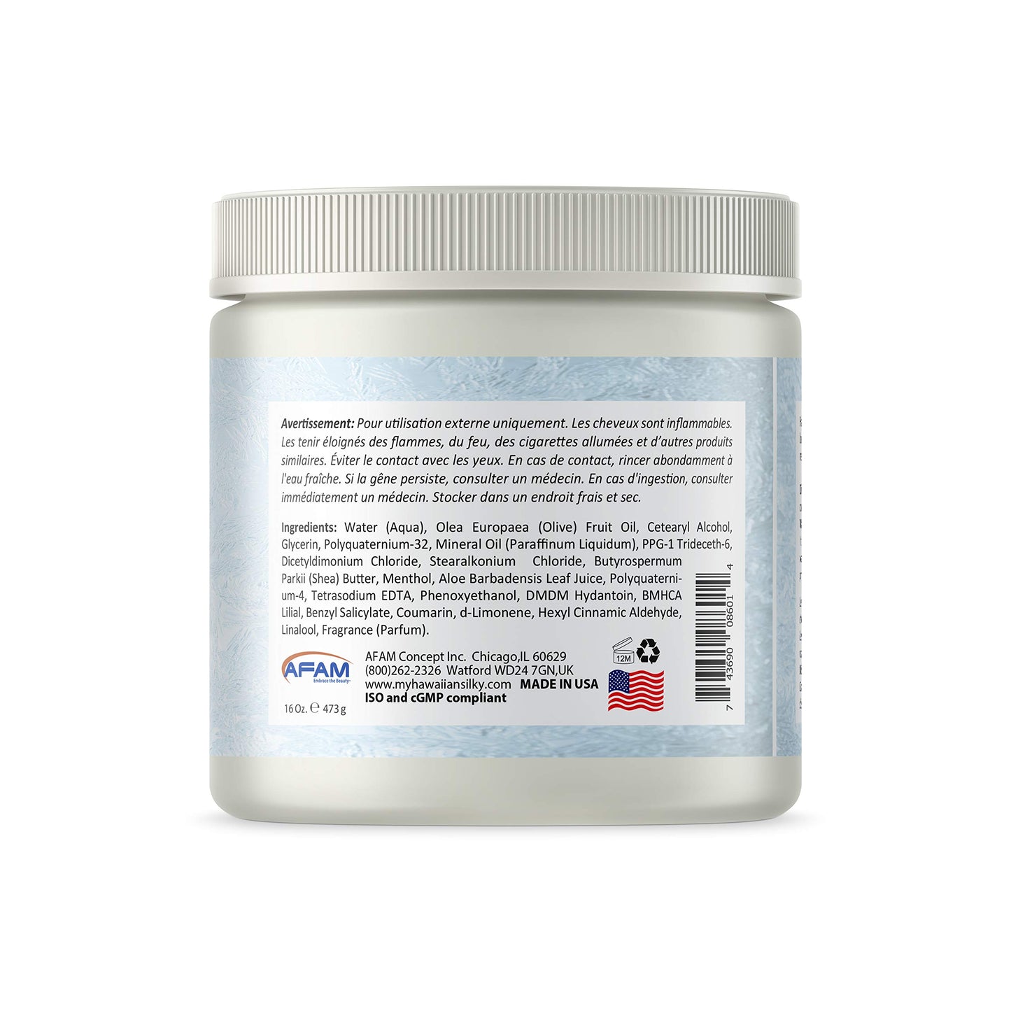 Gray Hawaiian Silky Cool Scalp Leave-In Conditioner Cream, 16 fl oz - Locks in Moisture - Anti-Breakage - Repairs Dry & Damaged Hair