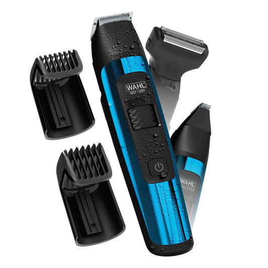 White Smoke Wahl Manscaper® Total Body Grooming and Your Hair Down There Rechargeable Deluxe Hair Trimmer and Shaver with Safe-Touch Detachable Stainless Steel Precision Blades - Model 5708