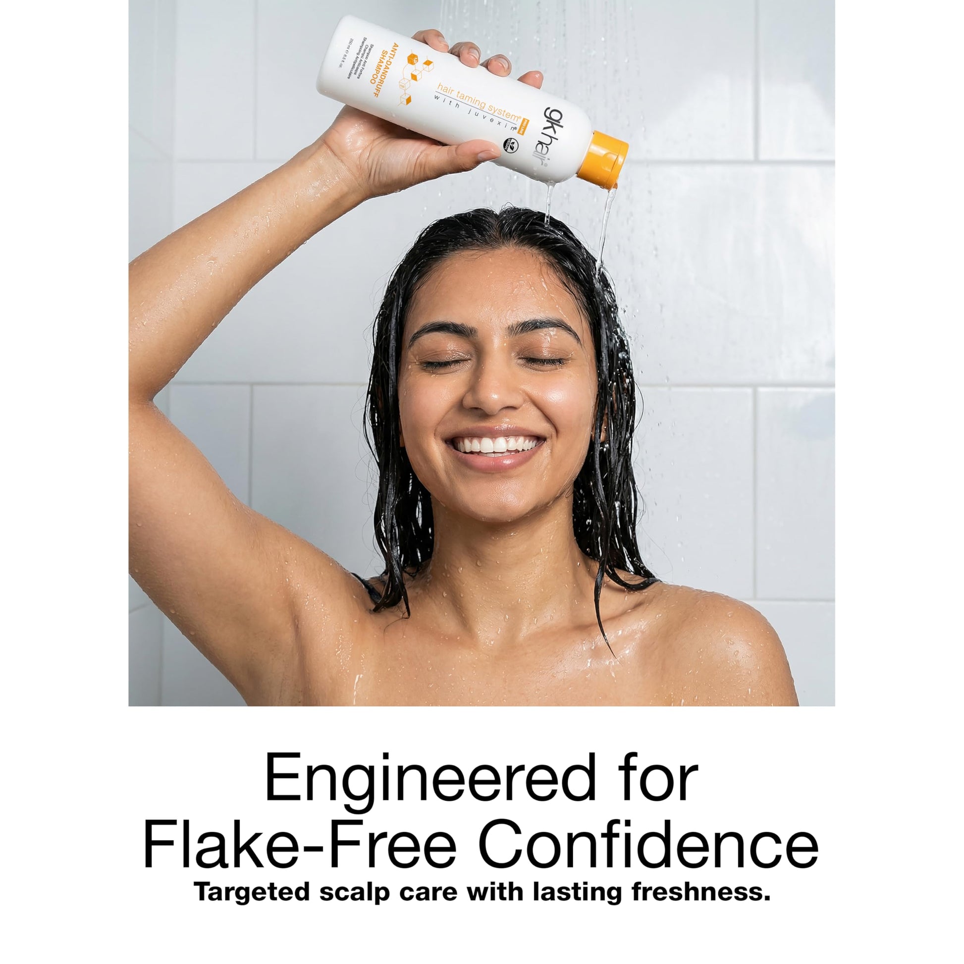 White Smoke GK HAIR Anti-Dandruff Shampoo Leaving Your Scalp Refreshed and Hair Soft, Smooth – Sulfate-Free Shampoo for Dry Damaged Hair for Men and Women 8.5 Fl Oz
