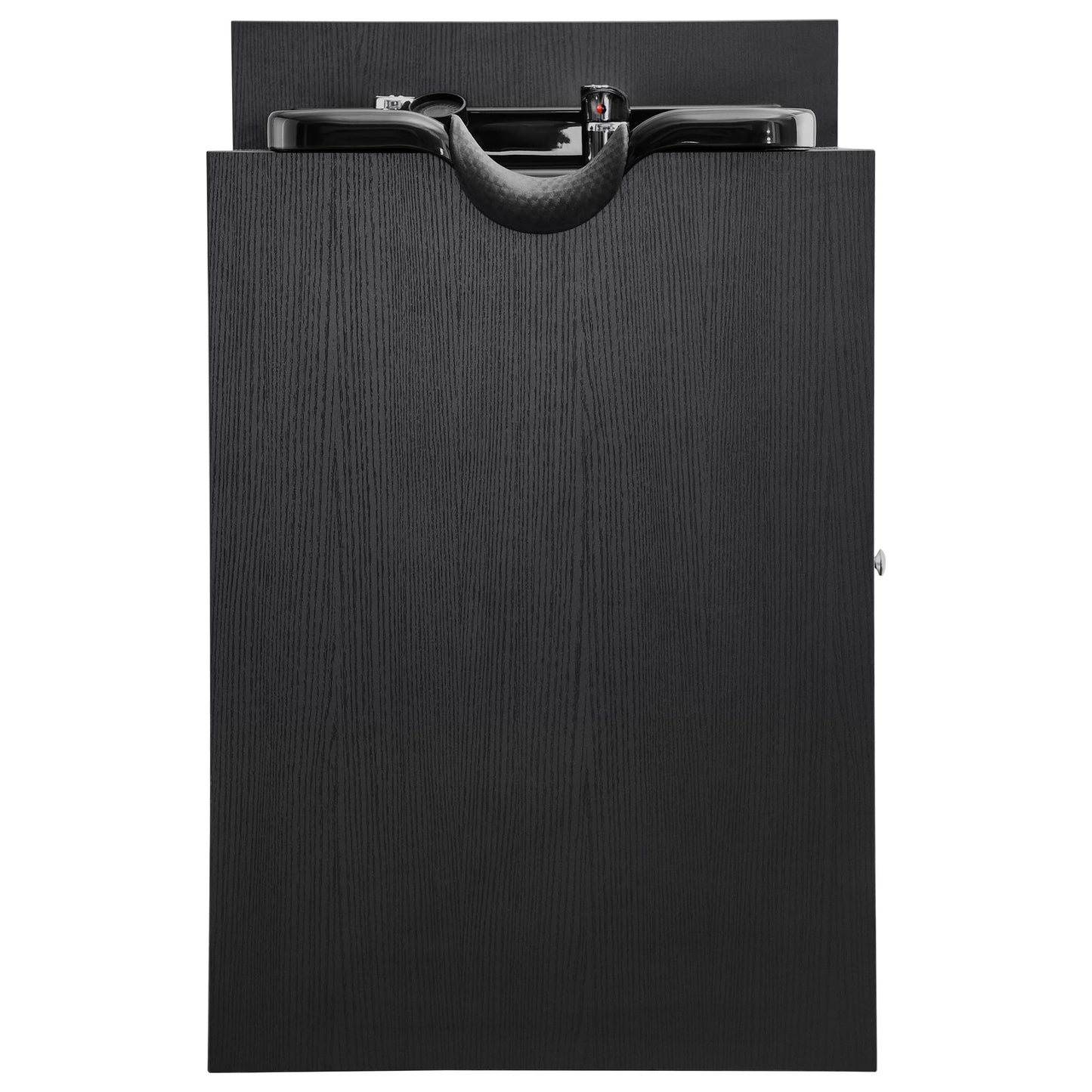 Dark Slate Gray BarberPub Shampoo Backwash Sink Station with Shampoo Bowl, Spa Salon Beauty Equipment 6154-7134, Black
