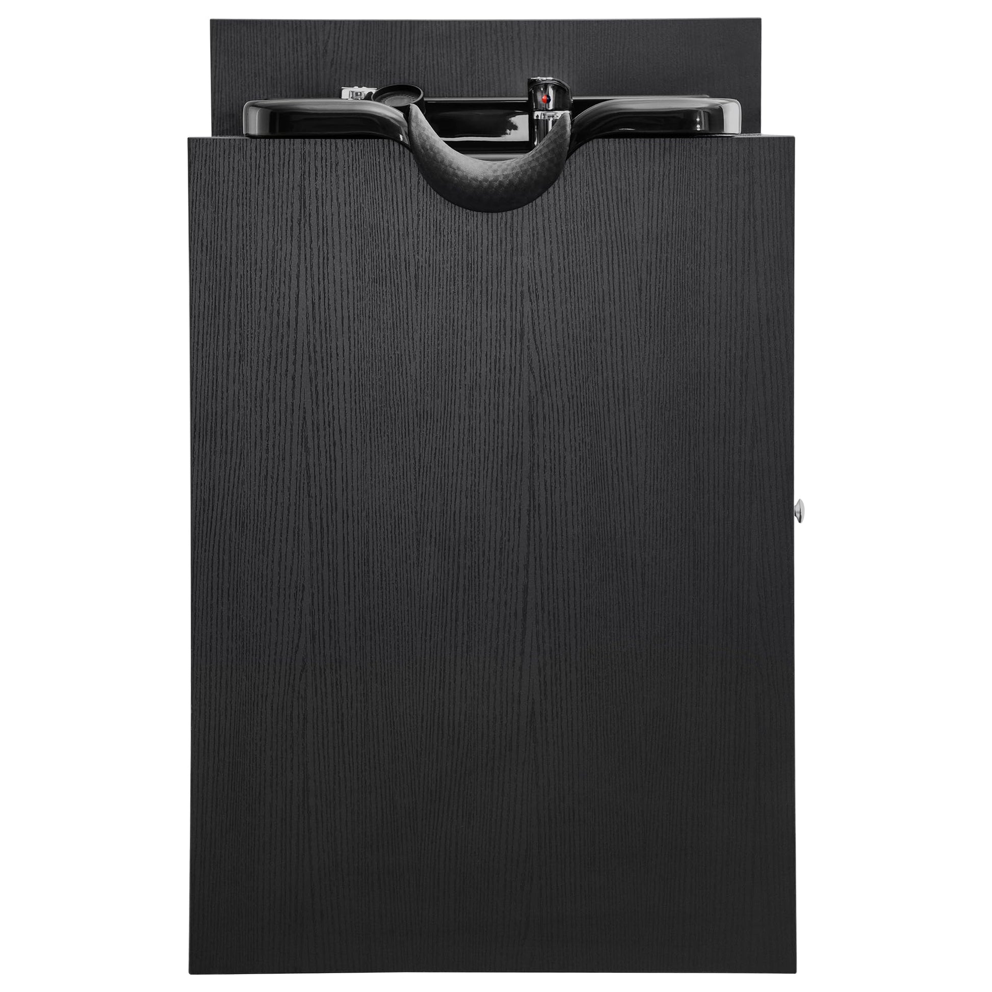 Dark Slate Gray BarberPub Shampoo Backwash Sink Station with Shampoo Bowl, Spa Salon Beauty Equipment 6154-7134, Black