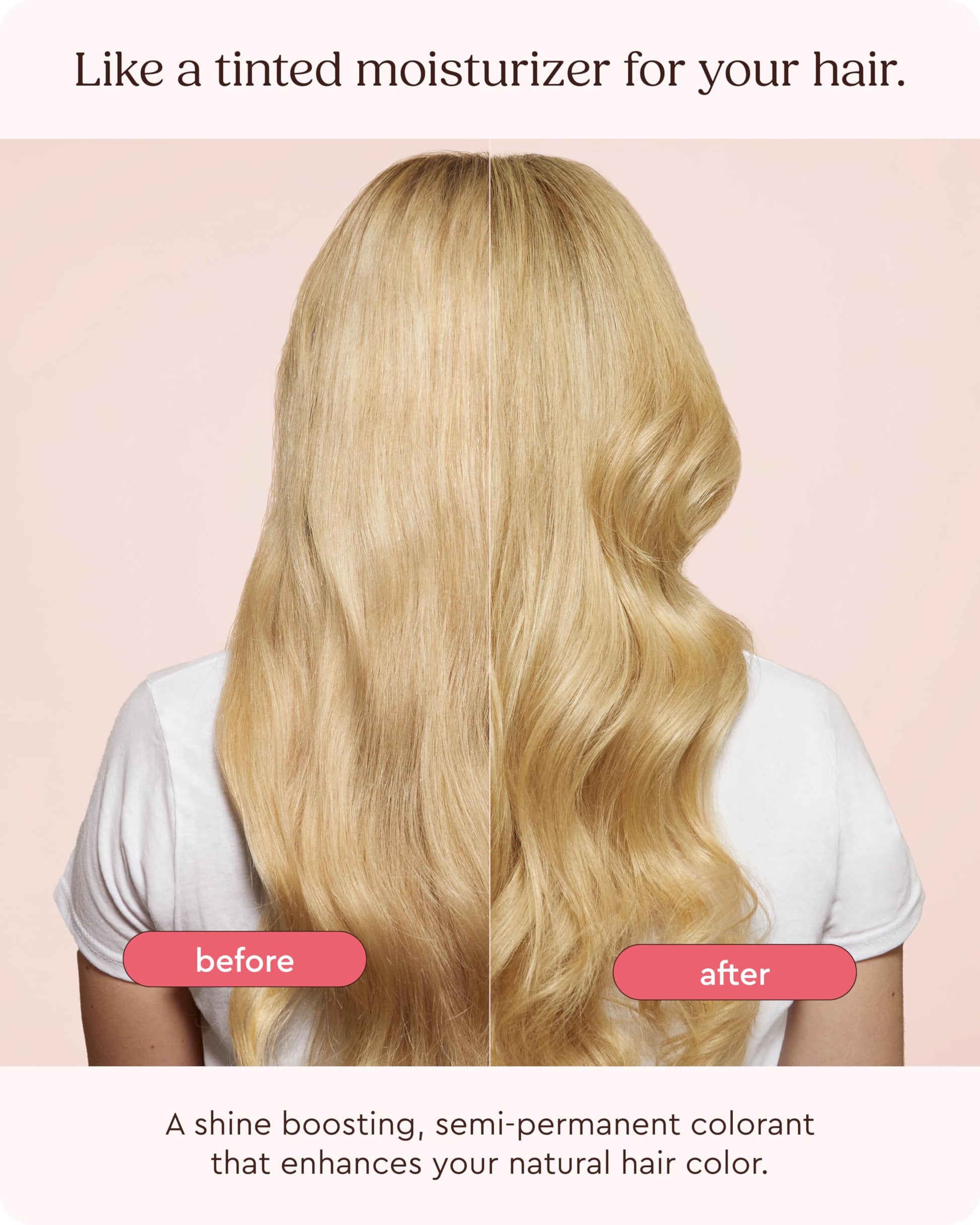 Misty Rose Glaze Supergloss Color Conditioning Gloss With Dispensing Pump – Hydrating Semi-Permanent Color Hair Gloss & Shine Boost – For Medium to Dark Blonde Hair – 6.4 Fl Oz - Warm Blonde