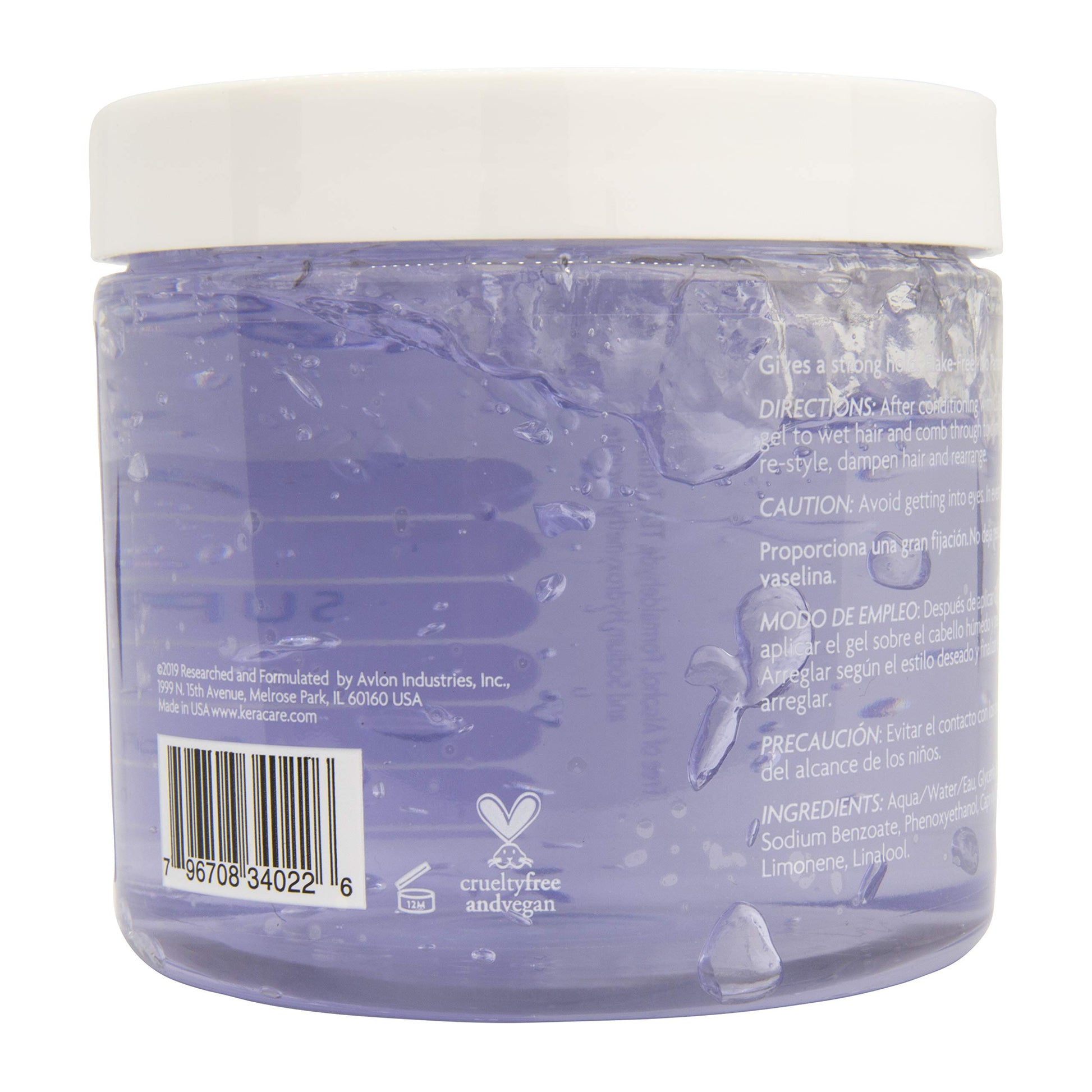 Light Slate Gray KeraCare GelEssence Super Hold Gel - 16 ounce - Maximum Hold- Adds Shine - Flake Free - Vegan - Crunch Free - Nonstick Formula - For Relaxed and Natural Hair