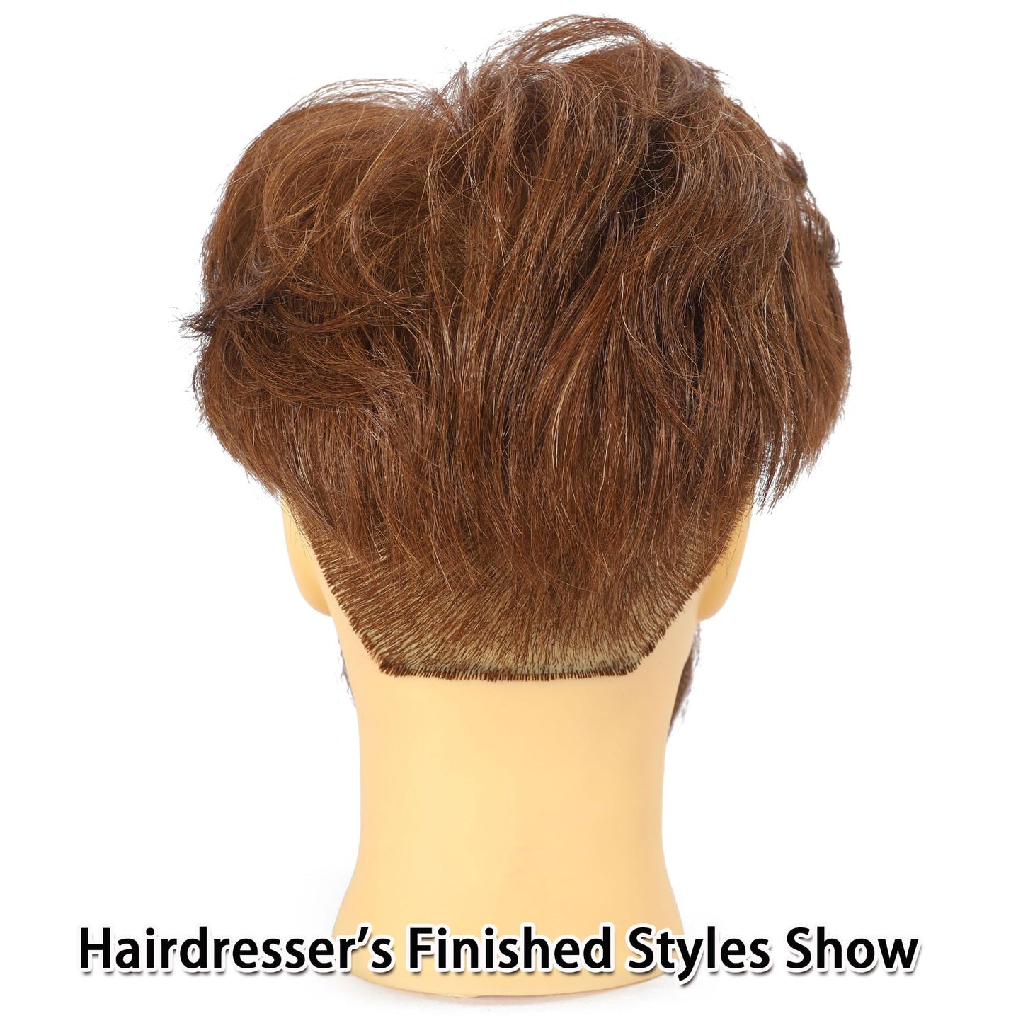 White Smoke TKIMHEQ Male Mannequin Head with Beard 100% Human Hair Haircut Training Head for Cosmetology Straight Thick Hair Manikin Head Doll Head with Stand Practice Cutting Styling (6 Inches Beard Brown#)