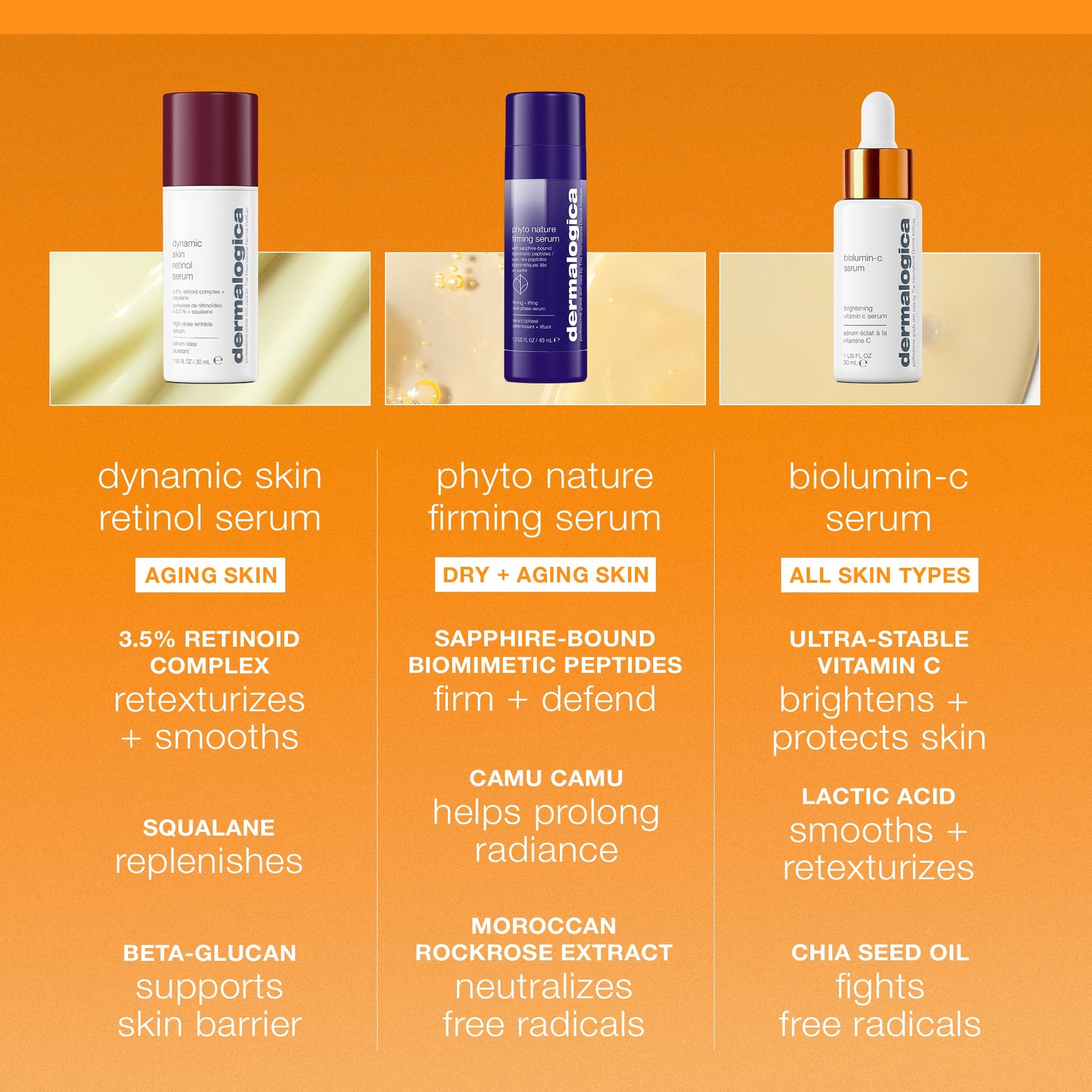 Sandy Brown Dermalogica Biolumin-C Serum, Vitamin C Dark Spot Serum for Face with Peptide and AHA - Exfoliates and Reduces Sign of Skin Aging, 0.34 Fl Oz