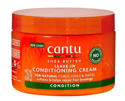 Orange Red Cantu Shea Butter for Natural Hair Leave in Conditioning Cream, 12 Ounce