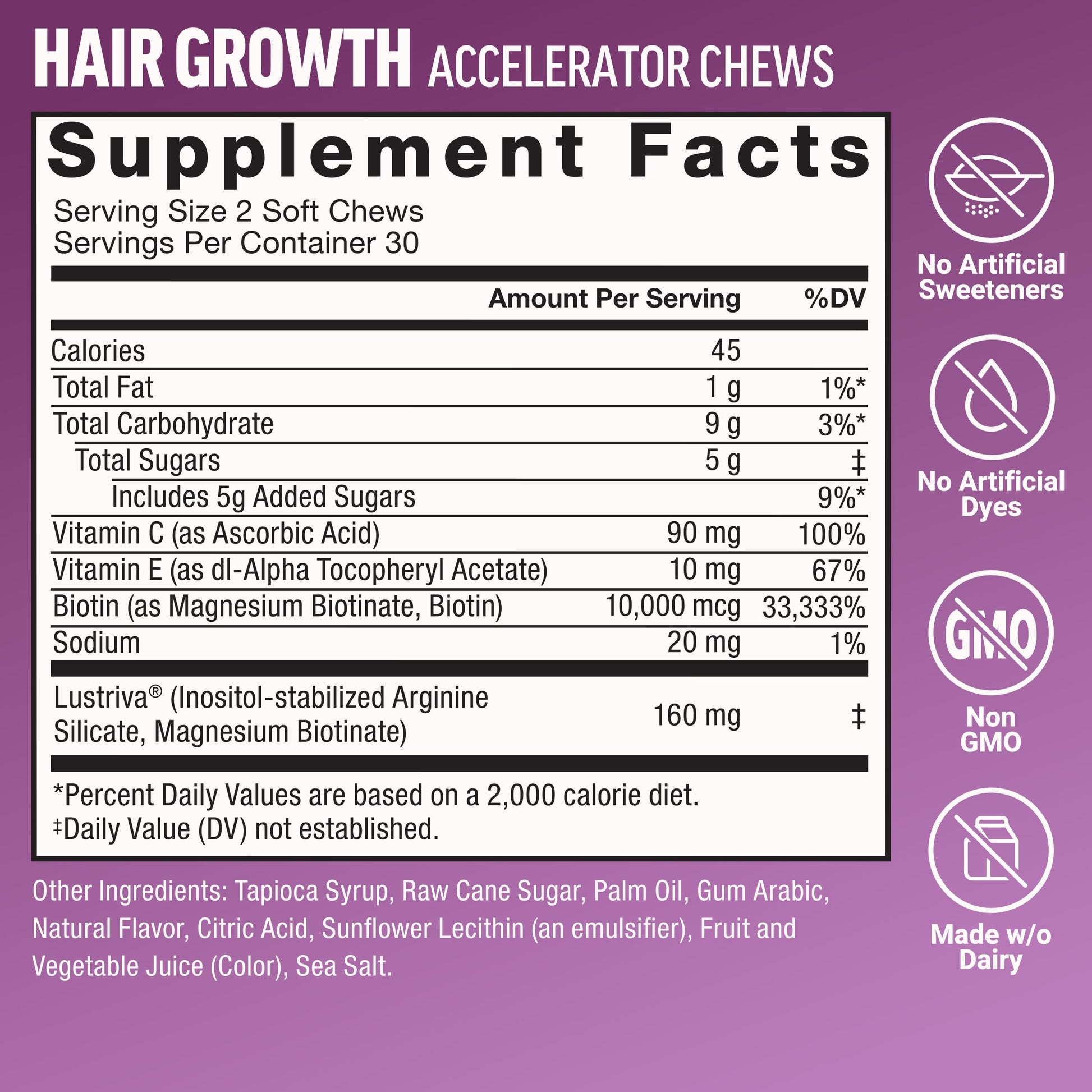 White Smoke Force Factor Hair Growth Accelerator Soft Chews, Lustriva & Biotin to Promote Thicker, Stronger, Fuller Hair, Hair Growth Vitamins for Women + Amazing Ashwa Complete Calm with KSM-66 Ashwagandha
