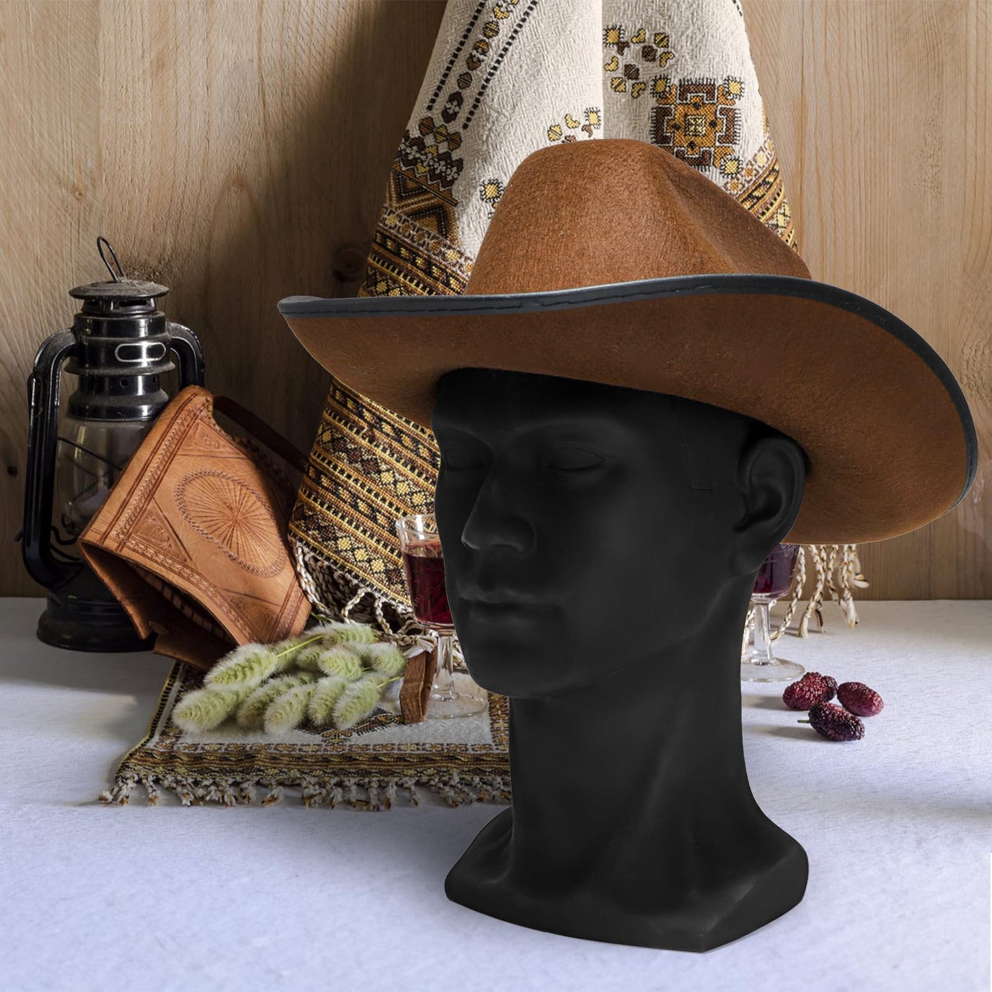 Dark Slate Gray ZOOFOX Male Mannequin Head for Hats, PVC Manikin Head with Mount Hole, Professional Display Styling Head for Wigs, Hats, Scarfs, Headphone, Sunglasses, Headdress