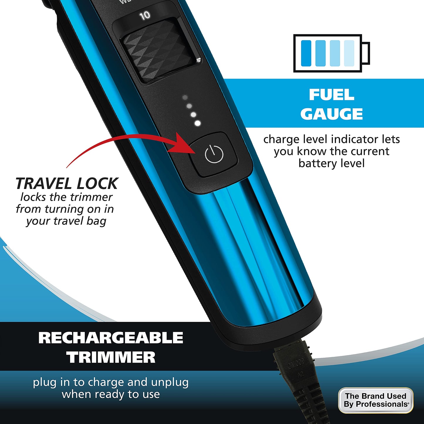 White Smoke Wahl Manscaper® Total Body Grooming and Your Hair Down There Rechargeable Deluxe Hair Trimmer and Shaver with Safe-Touch Detachable Stainless Steel Precision Blades - Model 5708