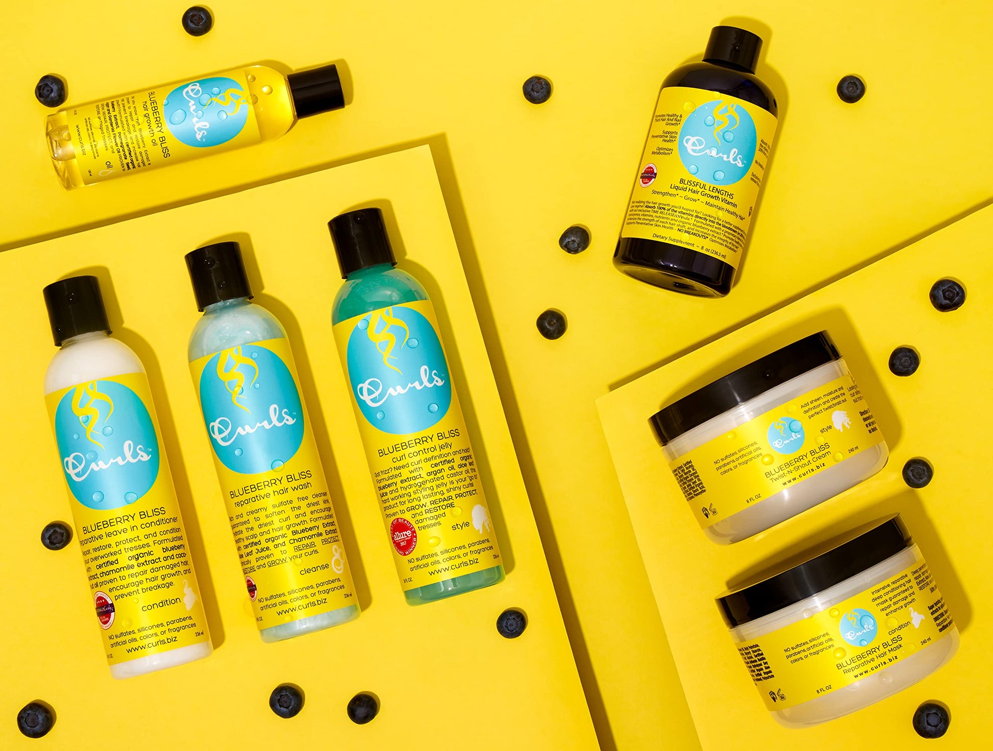 Gold CURLS Aloe & Blueberry Juice Curl Moisturizer (8oz) Curl Refresher Spray for Curly Hair with Organic Blueberries Extract and Aloe Leaf Juice to Revive & Rejuvenate 2nd Day Curls and Promote Hair Growth