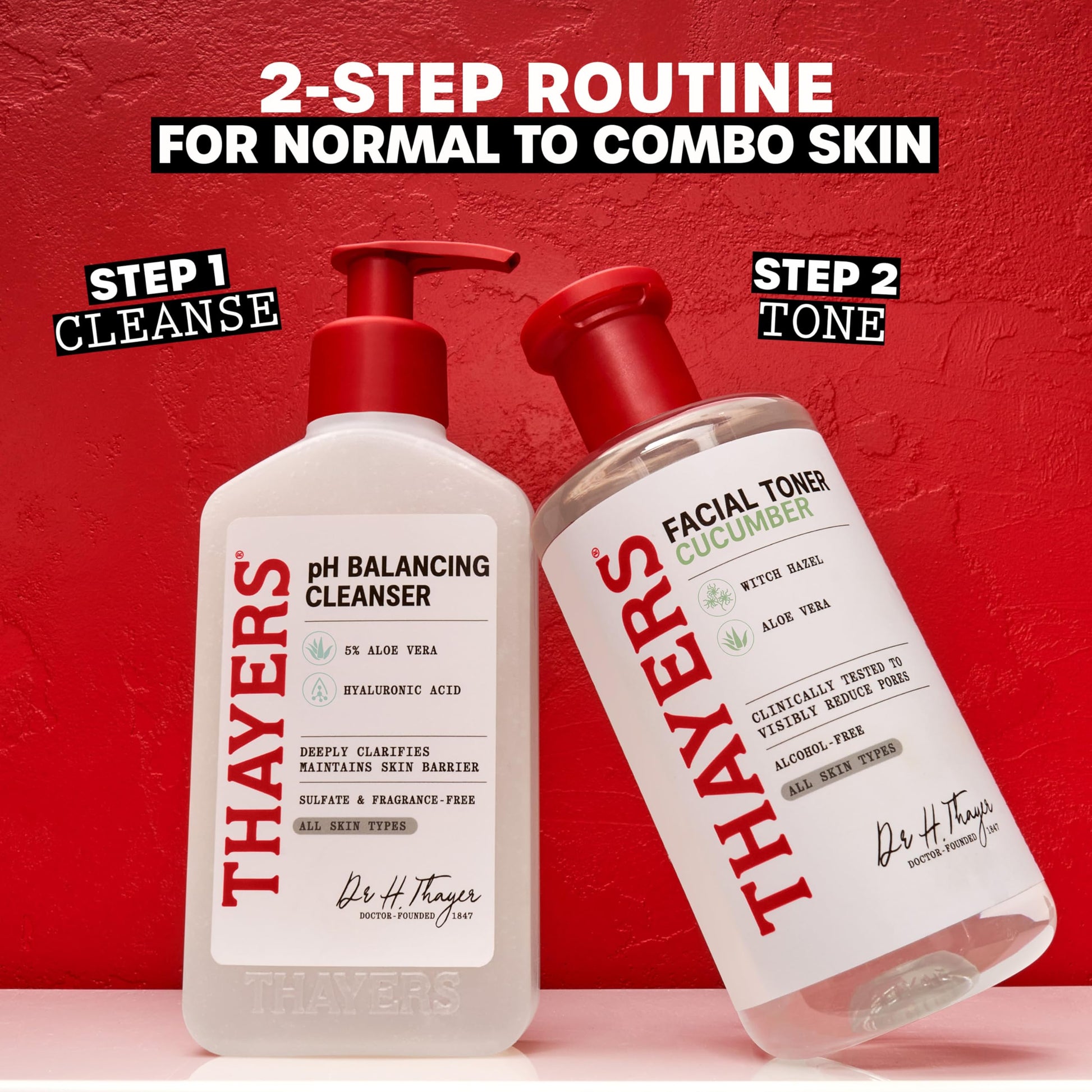 Firebrick THAYERS Alcohol-Free, Hydrating Original Witch Hazel Facial Toner with Aloe Vera Formula, Vegan, Dermatologist Tested and Recommended, 12 Oz (Packaging May Vary)