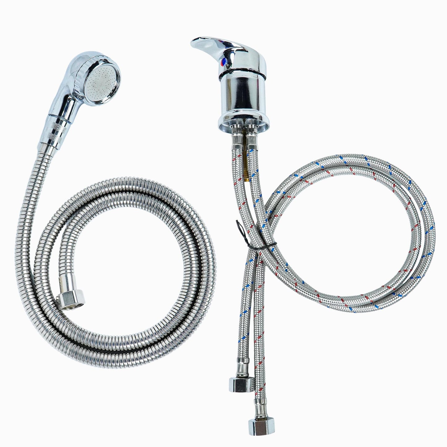 White Smoke Salon Shampoo Sink Bowl Faucet and Sprayer Kit