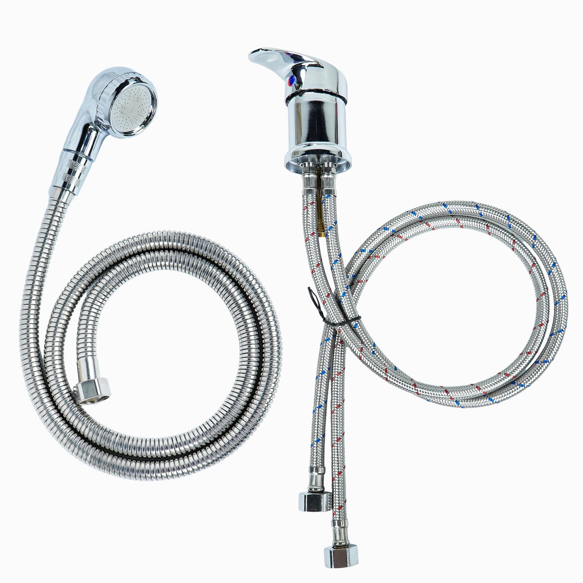 White Smoke Salon Shampoo Sink Bowl Faucet and Sprayer Kit
