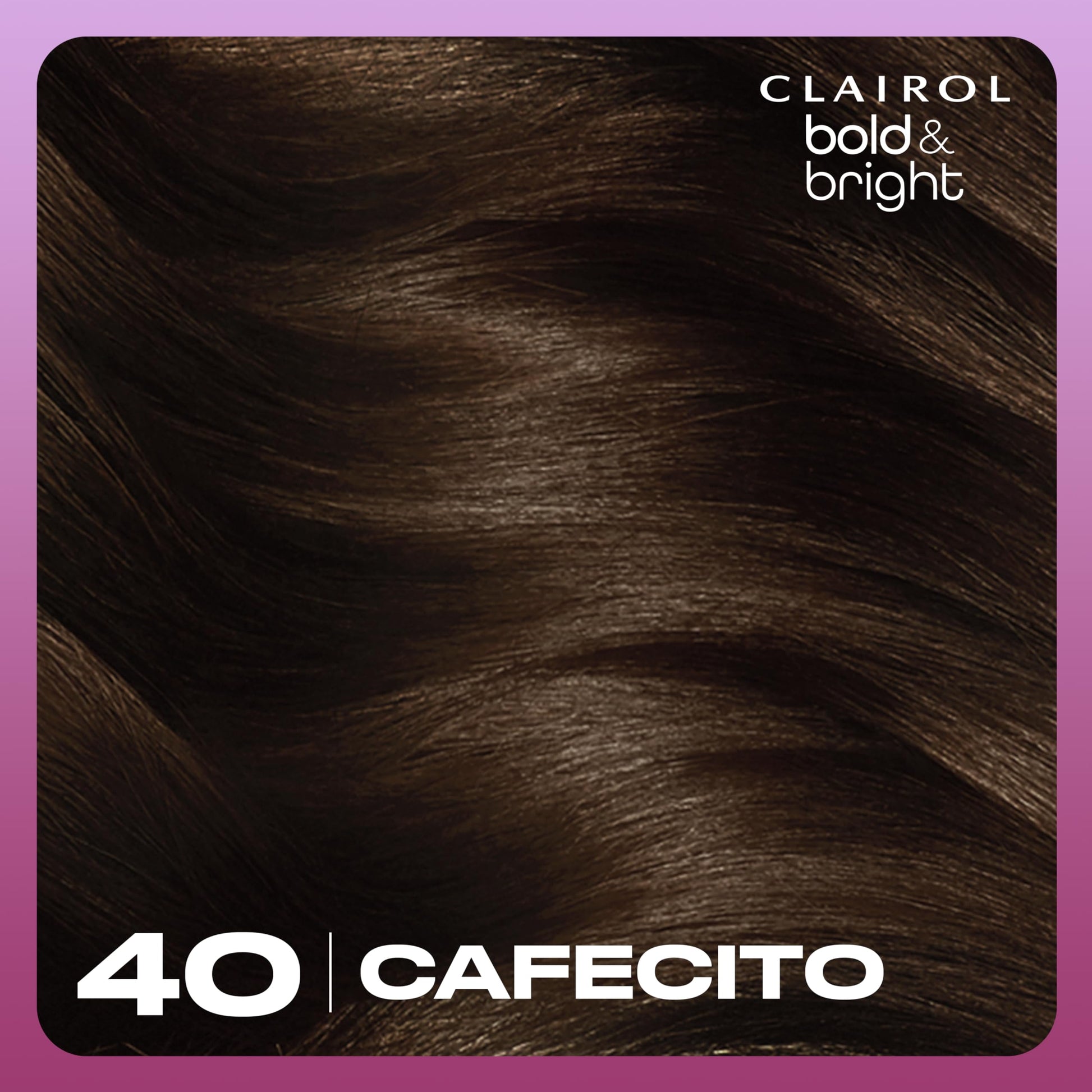 Black Clairol Bold & Bright Permanent Hair Dye, 40 Cafecito Hair Color | Intense Vibrancy + Moisturizing Shine | Includes Color Boost Glaze to Amplify Color Anytime | Pack of 1