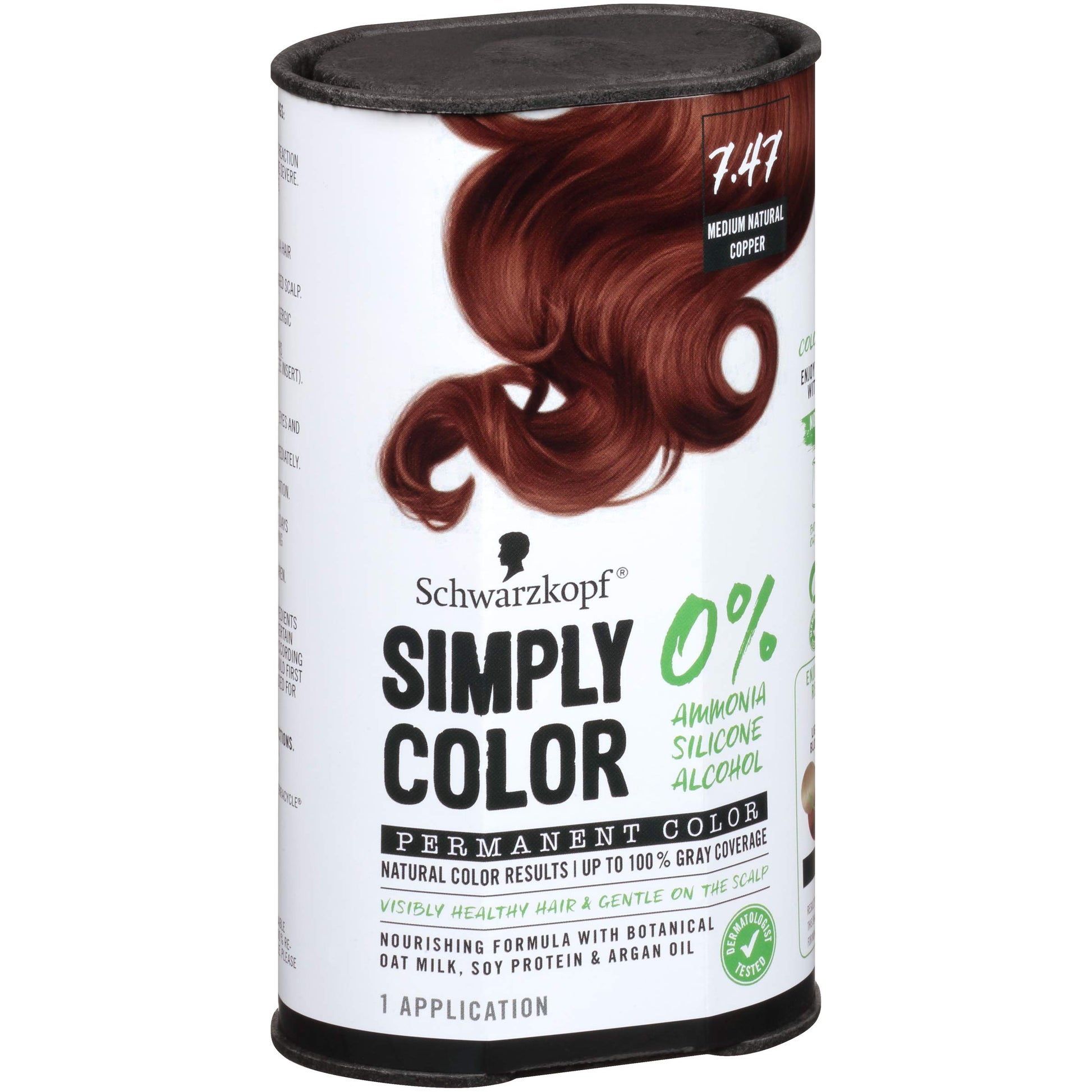 White Smoke Simply Color Permanent Hair Color, 7.47 Medium Natural Copper