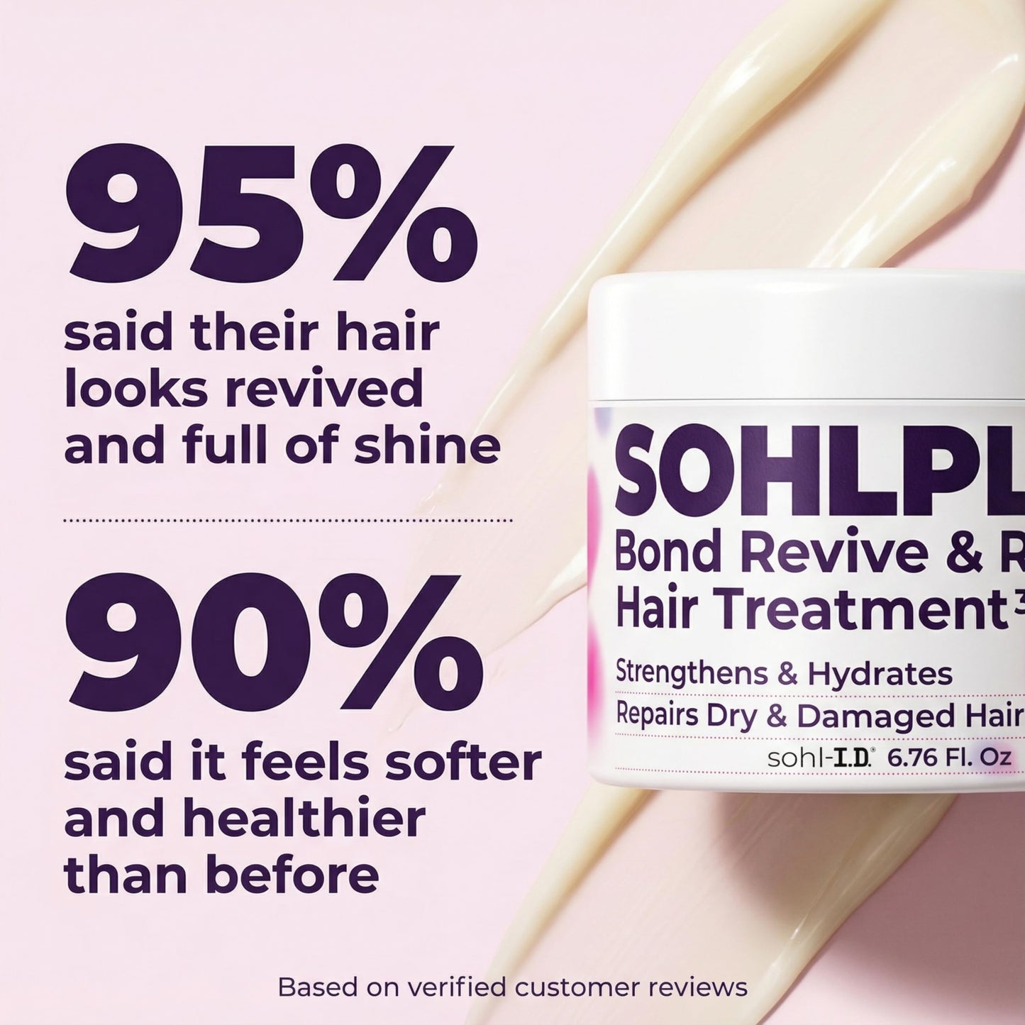 Misty Rose sohl-I.D. Hair Mask for Dry & Damaged Hair – Deep Conditioning Repair Treatment to Restore Smoothness & Shine – Moisturizing Hair Mask with Vitamins B3, B5, B7, C & E – Vegan & Cruelty-Free 6.76 fl oz