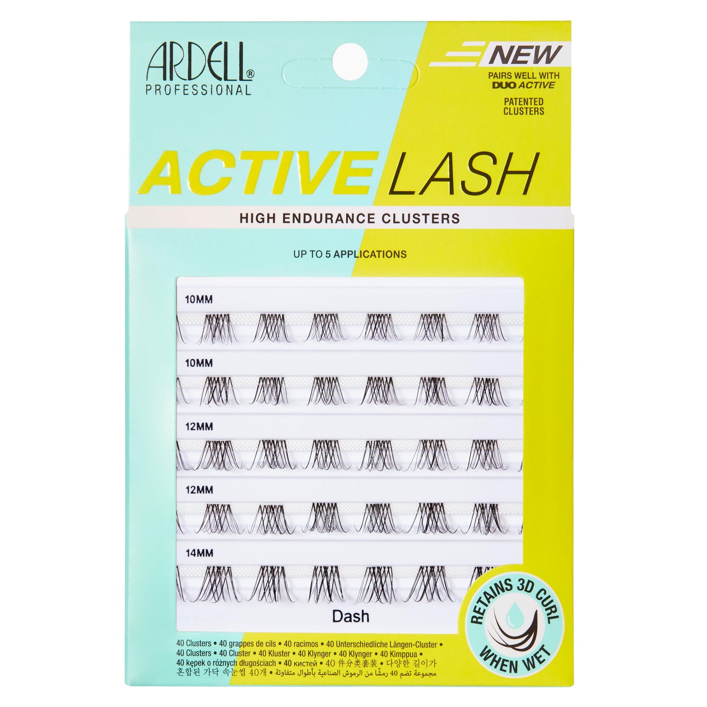 Lavender Ardell Active Lash Clusters, Dash - Waterproof, DIY Eyelash Extensions, Multi-Length Individual Lashes, Reusable False Eyelashes, 1 Pack