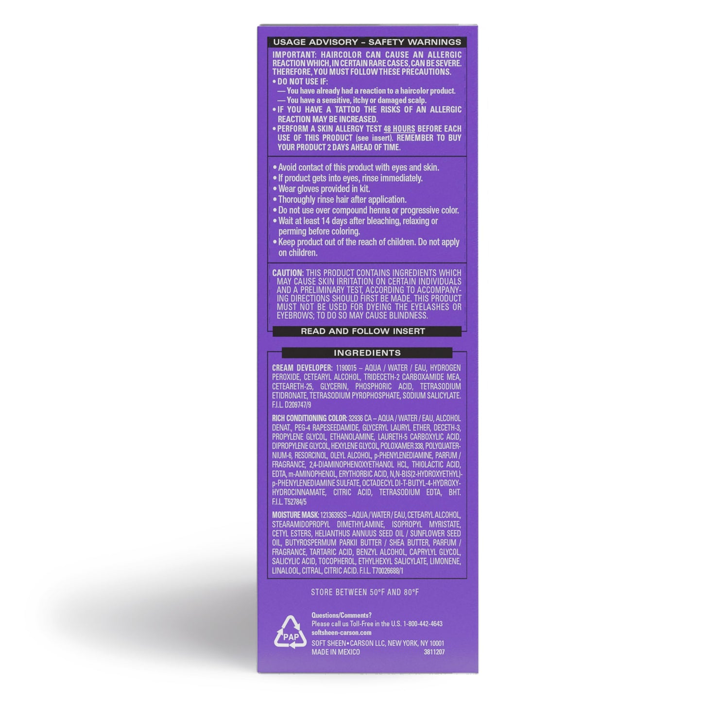 White Smoke SoftSheen-Carson Dark and Lovely Fade Resist Rich Conditioning Color, Natural Black 372
