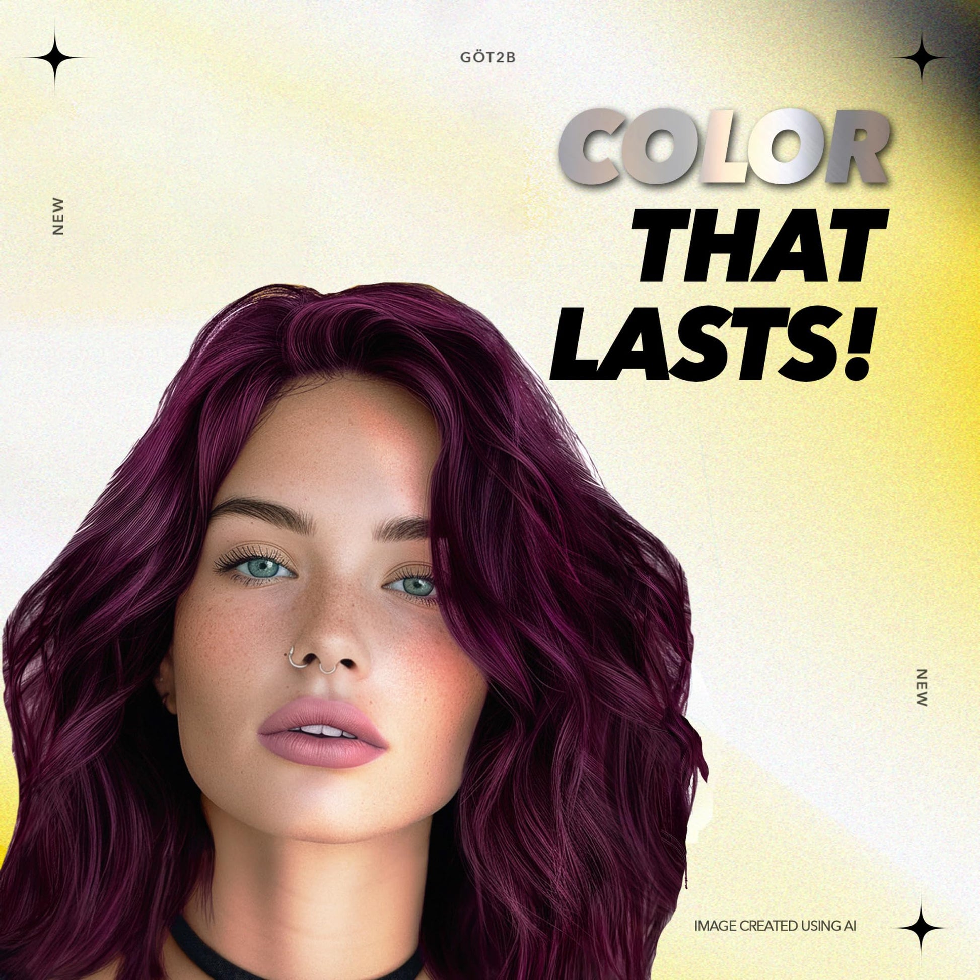 Seashell got2b Metallics Permanent Hair Dye, Amethyst Chrome M69, Hair Color for Women & Men, Formulated with Metallic-Shine Booster for Cool, Shimmering Tones, Lasts Up to 30 Washes, 1 Kit