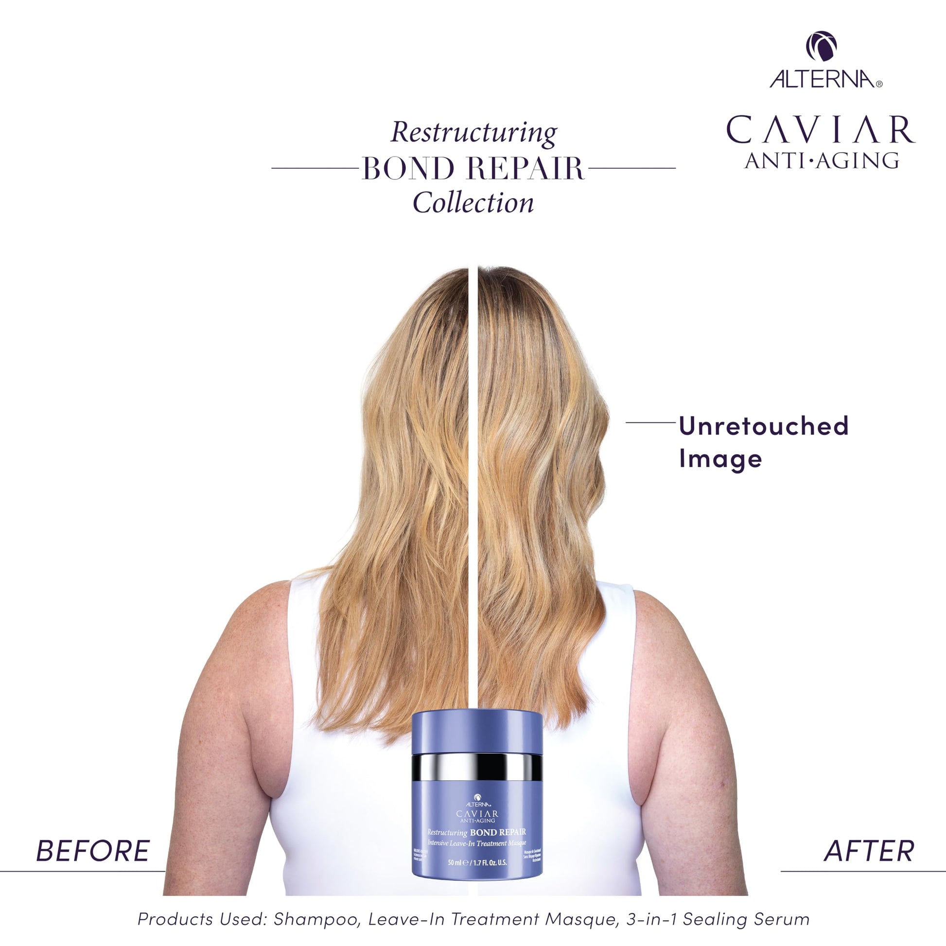 White Smoke Alterna Haircare CAVIAR Anti-Aging Restructuring Bond Repair Intensive Leave-In Treatment Masque 1.7oz | Repairs, Strengthens and Protects Damaged Hair