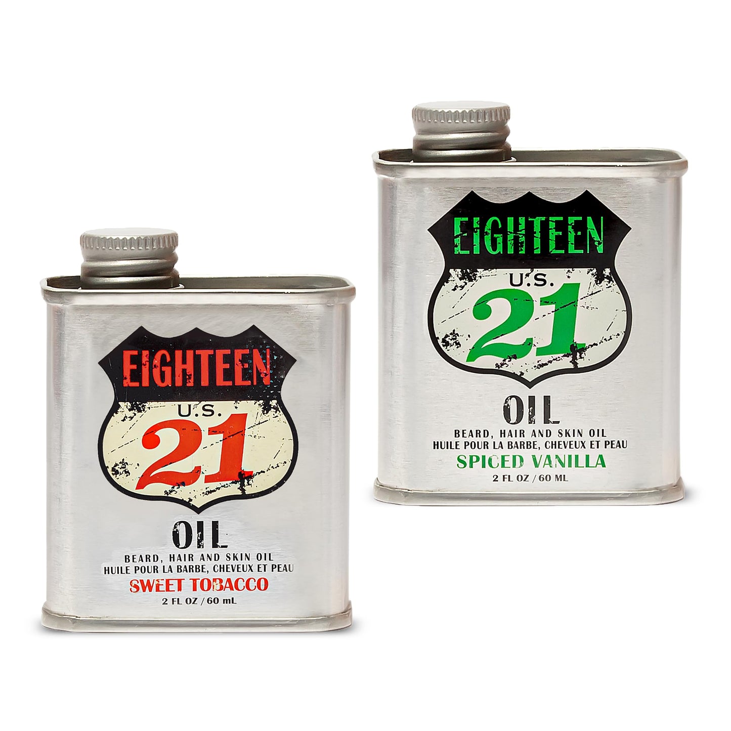 White Smoke 18.21 Man Made Man Sweet Tobacco & Spiced Vanilla Beard, Hair & Skin Oil 2-Set Bundle, All Hair & Skin Types for Men, Strengthens and Moisturizes in a Manly Aroma