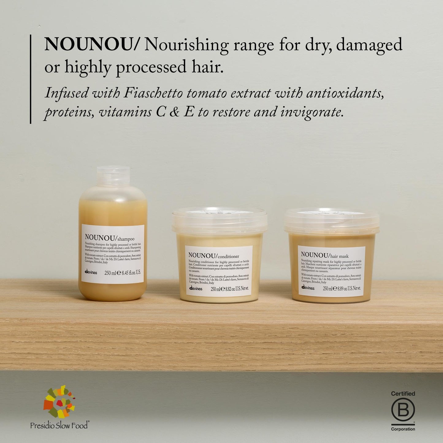 Gray Davines NOUNOU Conditioner | Hydrating Deep Conditioner for Bleached, Permed, Relaxed, Damaged or Very Dry Hair | Replenishes Chemically Processed Hair | 8.45 fl oz