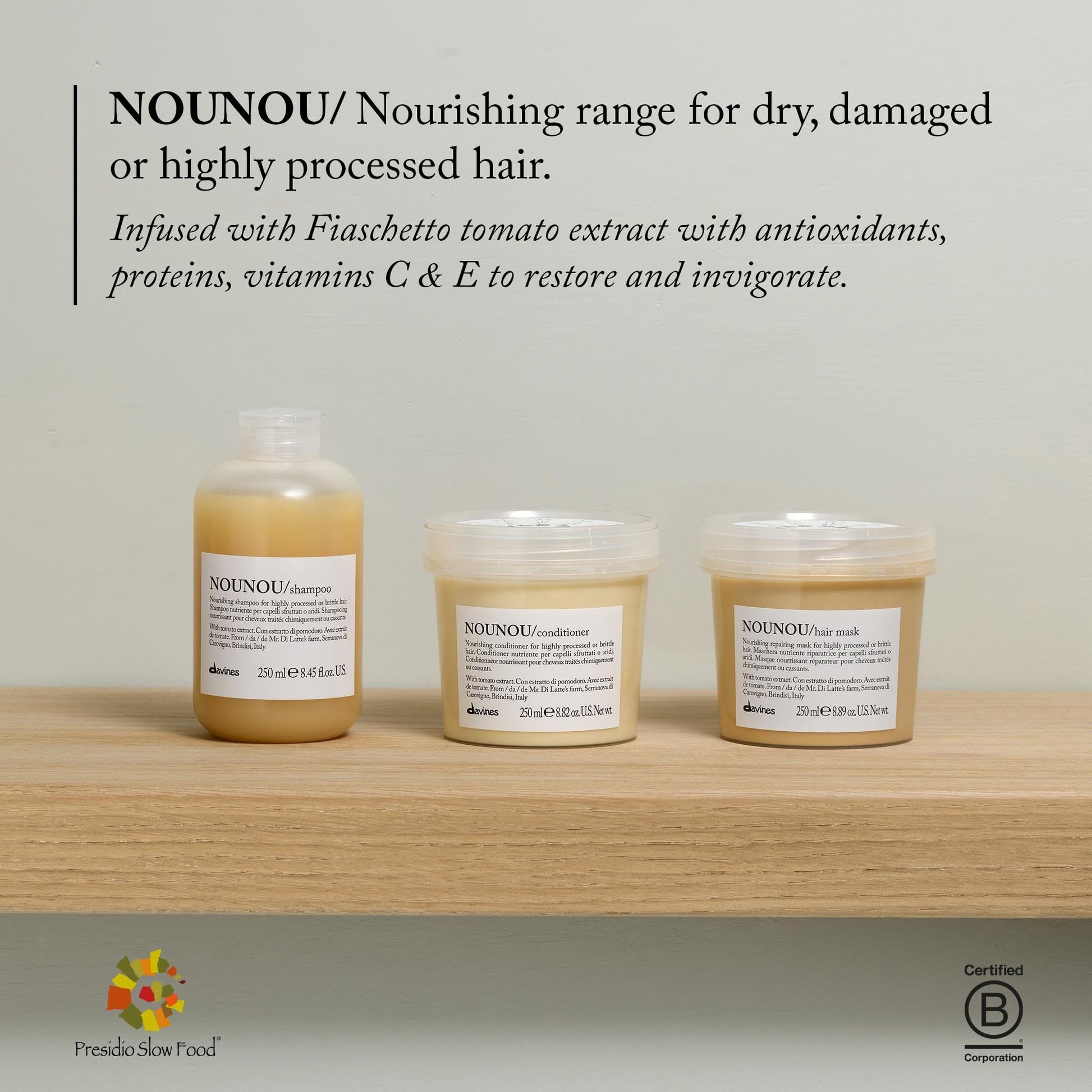 Gray Davines NOUNOU Conditioner | Hydrating Deep Conditioner for Bleached, Permed, Relaxed, Damaged or Very Dry Hair | Replenishes Chemically Processed Hair | 8.45 fl oz