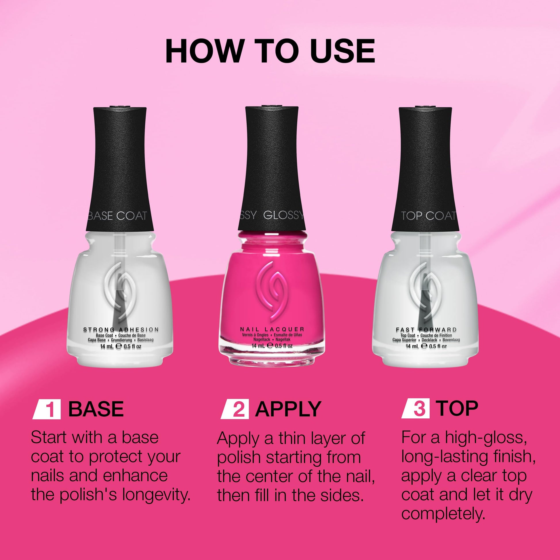 Pink China Glaze CG Nail Lacquer Make an Entrance – Deep Fuchsia Nail Polish, Quick Dry, Chip Resistant Glossy Finish for Salon & DIY Manicure, 0.5 fl oz