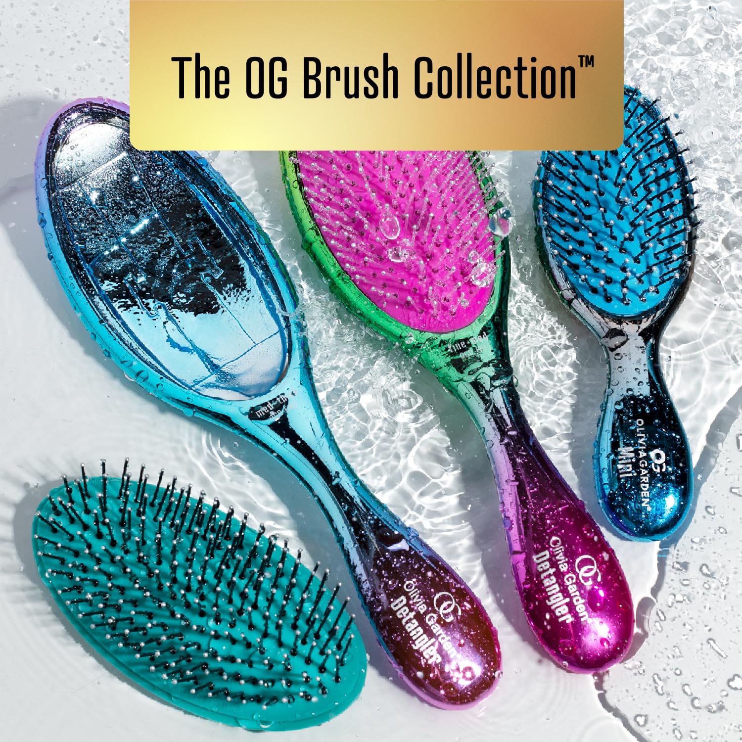 Lavender Olivia Garden Aurora Detangler Brush for Medium to Thick Hair - Detangling Brush for Women, Men, Kids – Aurora Teal Pink