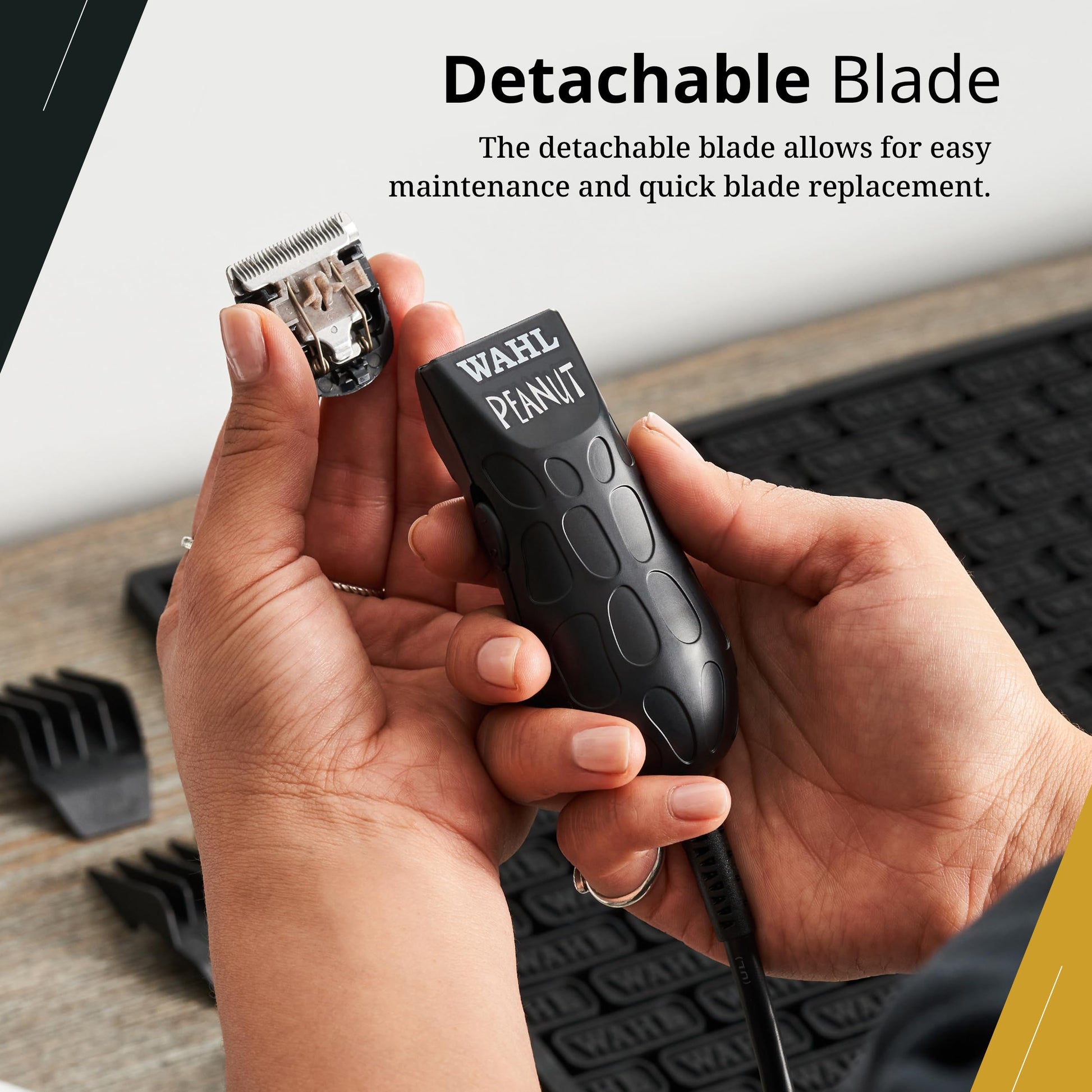 Lavender Wahl Professional Peanut Corded Trimmer - Compact, Lightweight Powerful Rotary Motor Grooming Tool, with 4 Trimming Guides and Accessories
