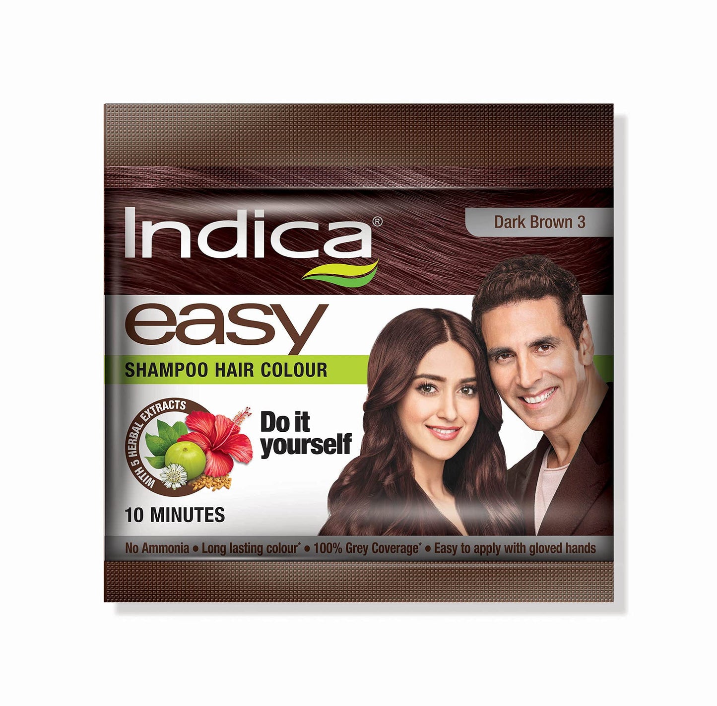 Dark Slate Gray Indica Hair Color - Dark Brown, 25ml Sachet (Pack of 5)