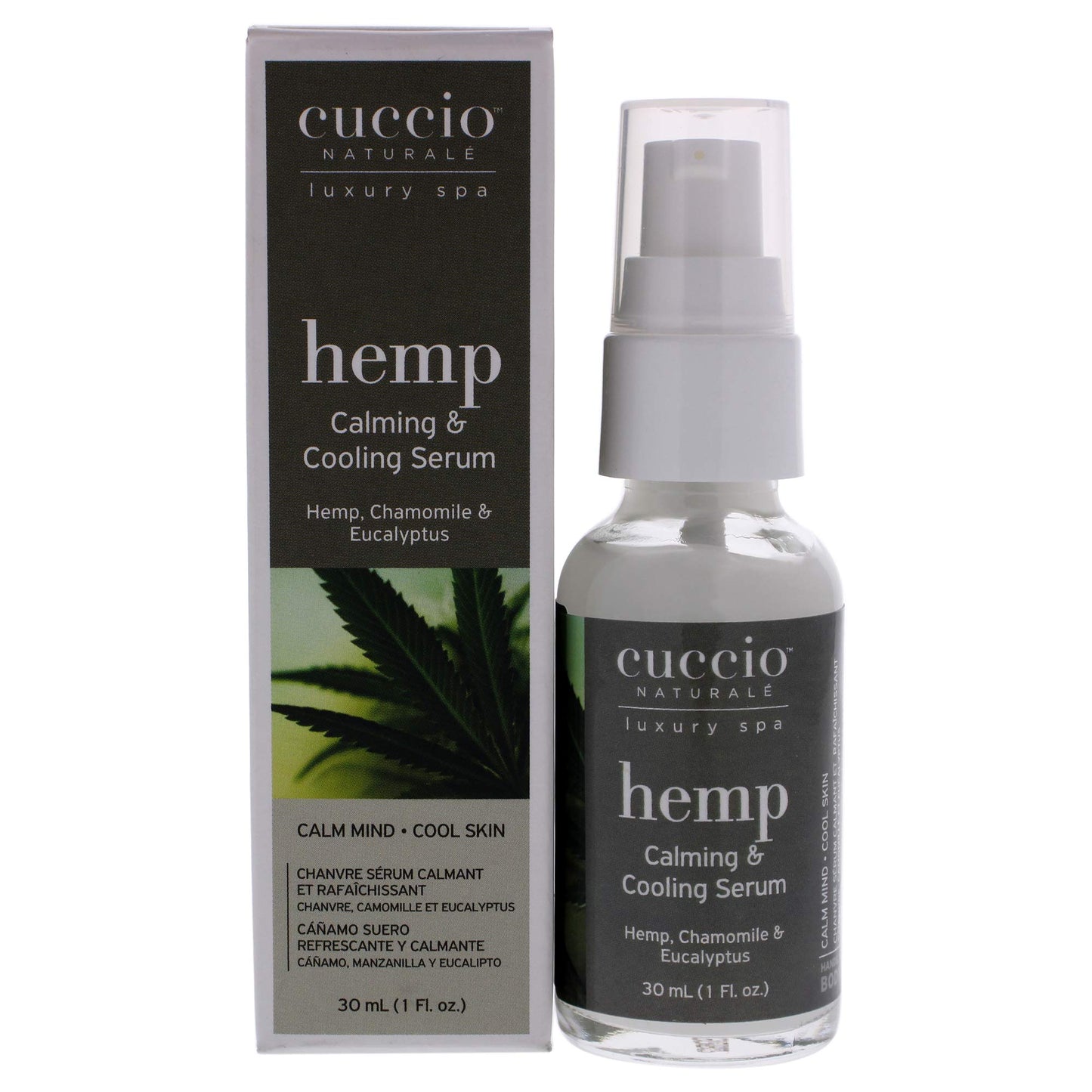 White Smoke Cuccio Naturale Hemp Calming And Cooling Serum - With Chamomile And Eucalyptus - Use On Pressure Points To Relax The Mind - Relieves Tension And Stress - Fatty Acids To Increase Hydration - 1 Oz