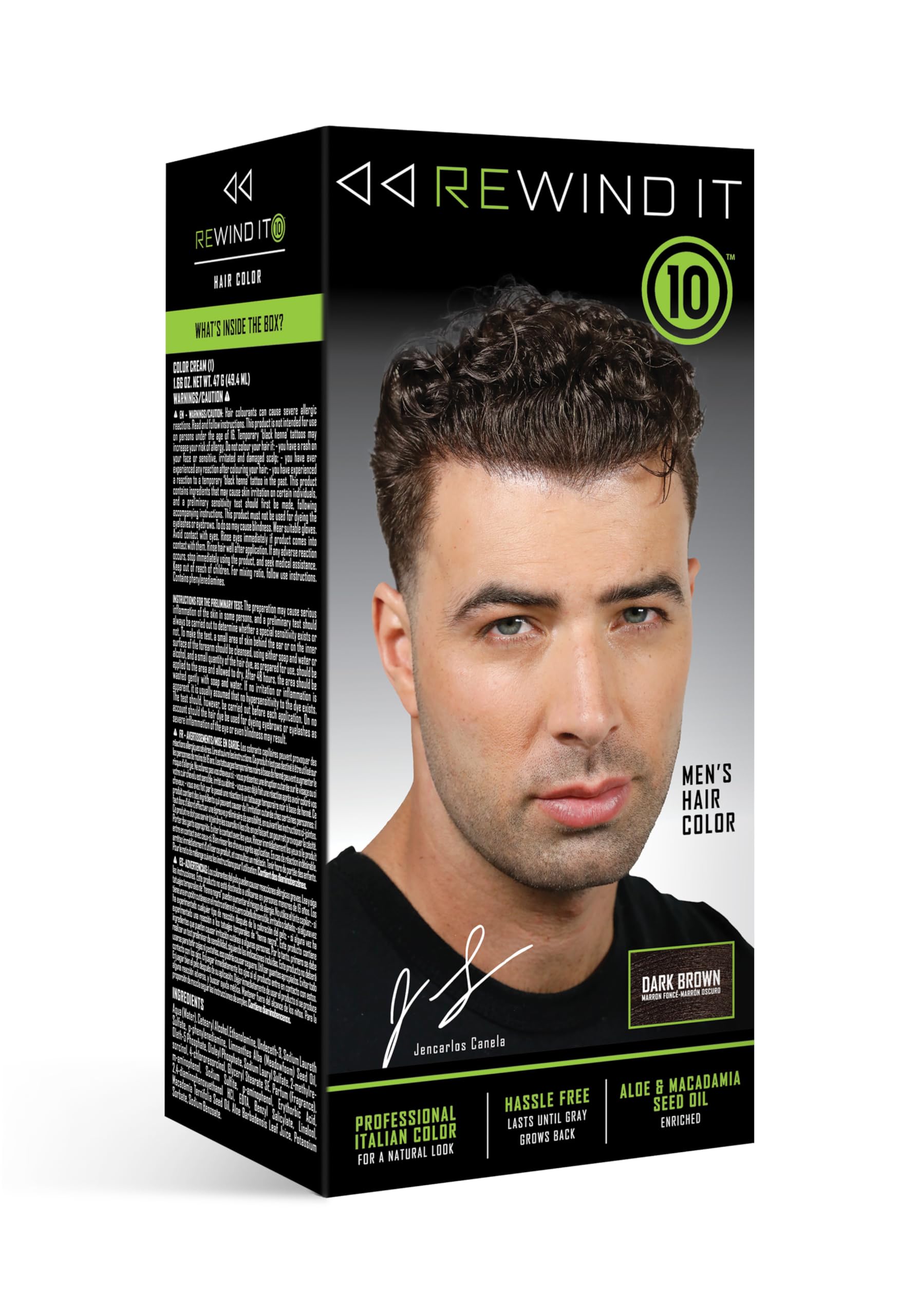 Black REWIND IT 10 Dark Brown Men's Hair Color