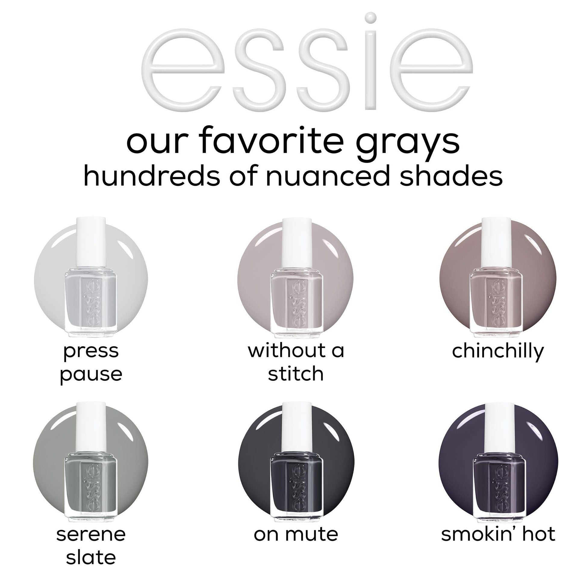 White Smoke essie Nail Polish, Glossy Shine Finish, Petal Pushers, 0.46 fl. oz.