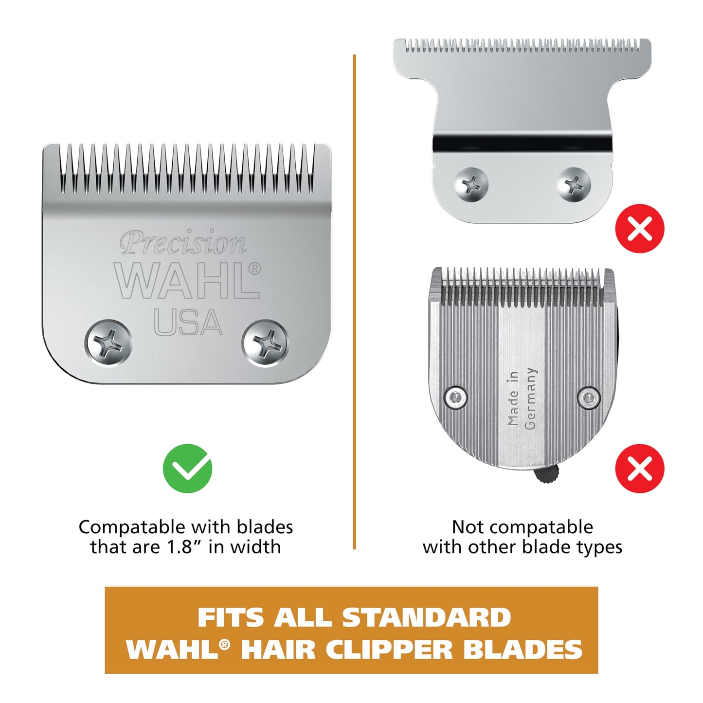 White Smoke Wahl Hair Clipper Genuine Secure Fit Attachment Guard Set for Long Hair Styles and Fades, 2 Full Size Hair Clipper Guide Combs for Increased Cutting Performance - Model 3025025