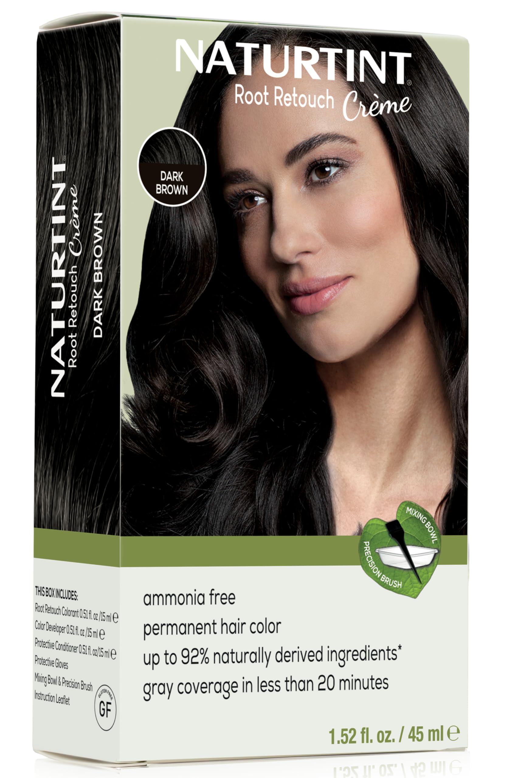 Black Naturtint Dark Brown Root Retouch Crème Permanent Hair Color - Ammonia Free, Conceal Grays, No Artificial Scent, 1.52 Fl Oz