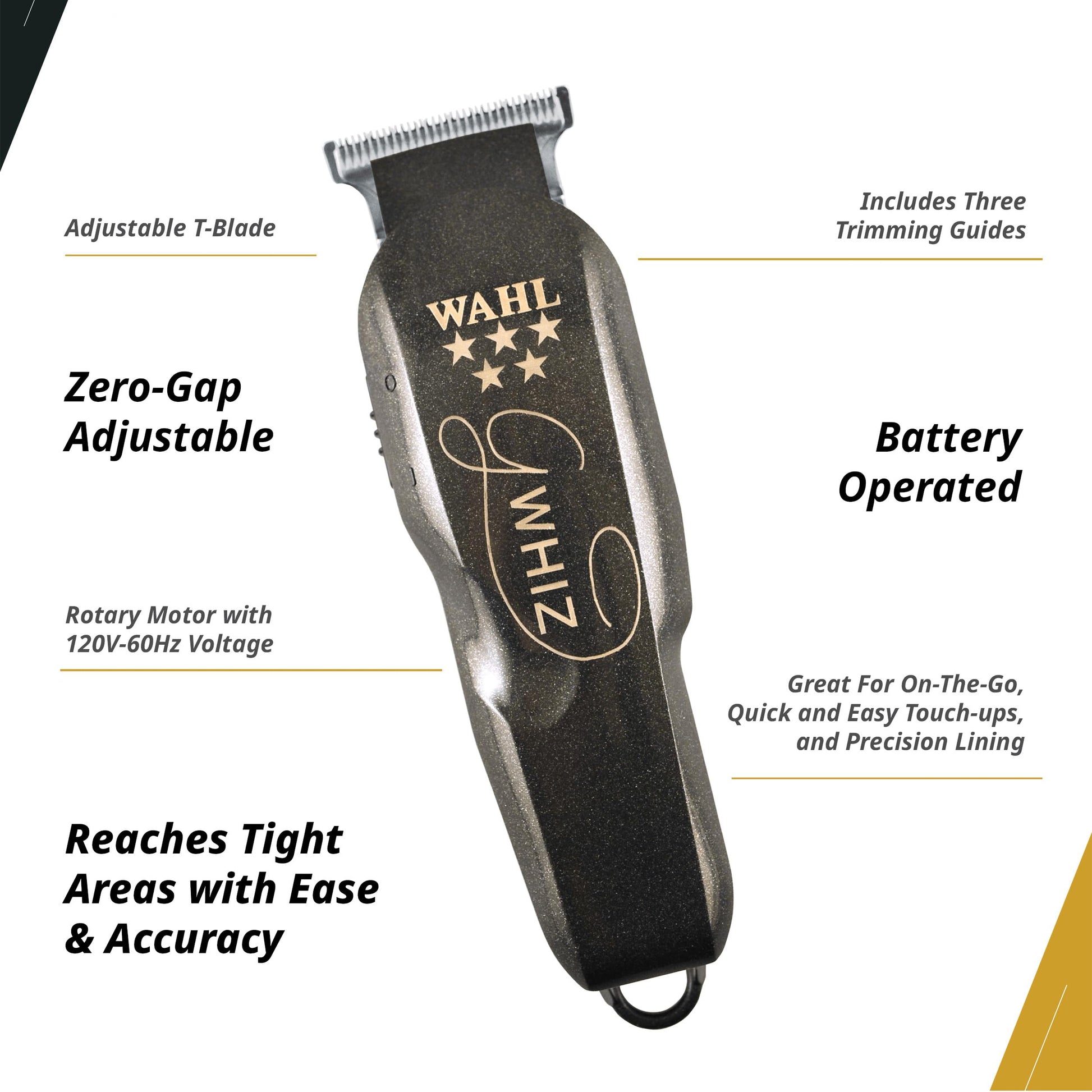 White Smoke Wahl Professional 5 Star G Whiz Cordless Trimmer Battery Powered Lightweight Precision Lining Kit