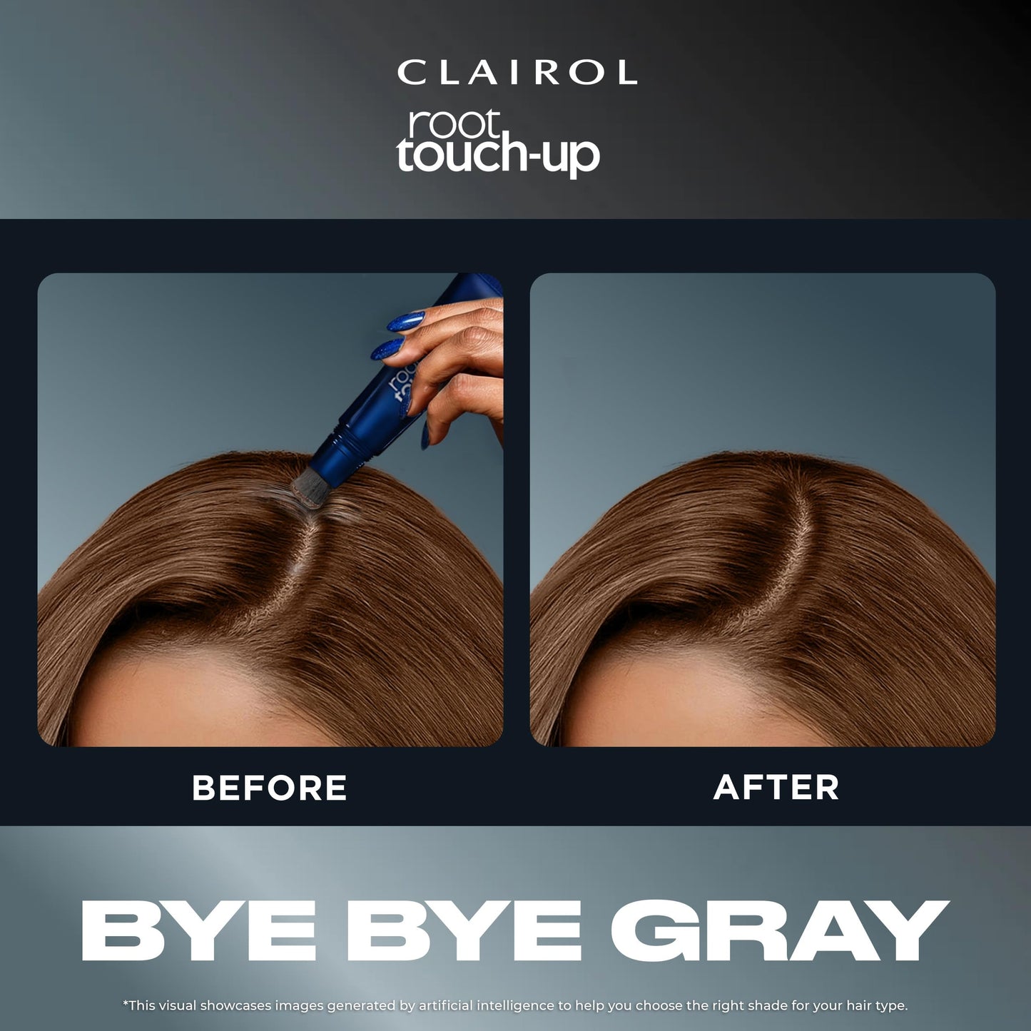 Black Clairol Root Touch-Up Semi-Permanent Hair Color Blending Gel, 6 Light Brown, Pack of 1