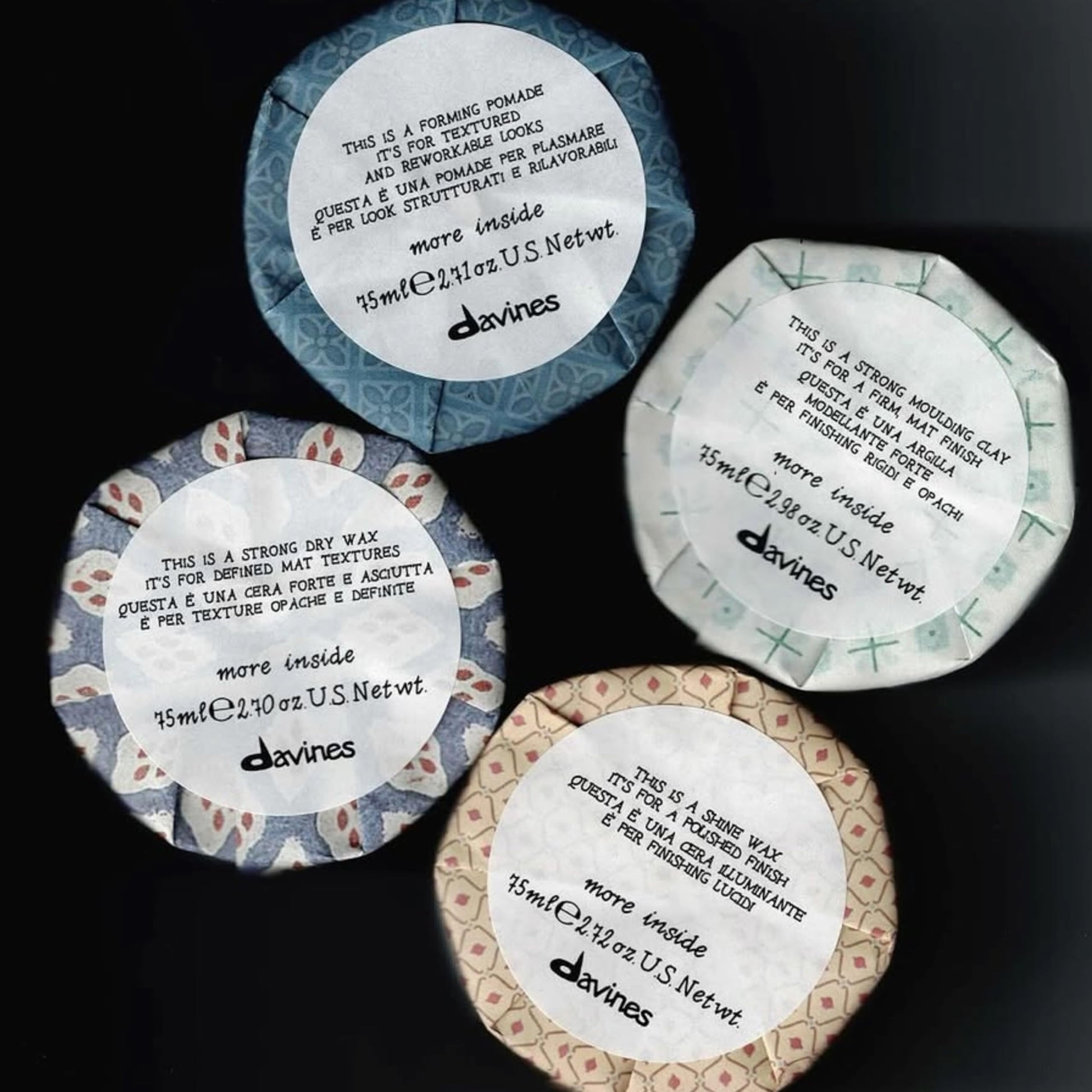 Black Davines This Is A Forming Pomade, Medium Hold Structure & Workability - Lightweight Formula for Short Hair Styling - Natural Shine & Memory Effect, 2.54 Fl Oz