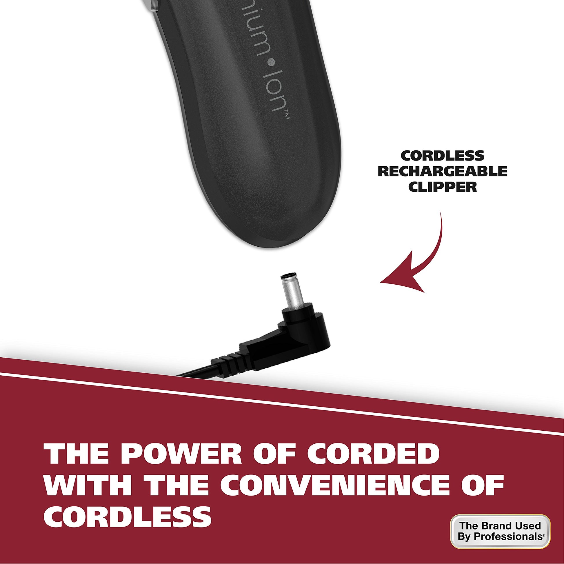 White Smoke Wahl Men's Cordless Hair Clippers, Lithium-Ion Rechargeable Kit – 2-Hour Run Time, 15-Minute Quick Charge, Self-Sharpening Precision Blades, Hair Trimmer for Men - Model 79608