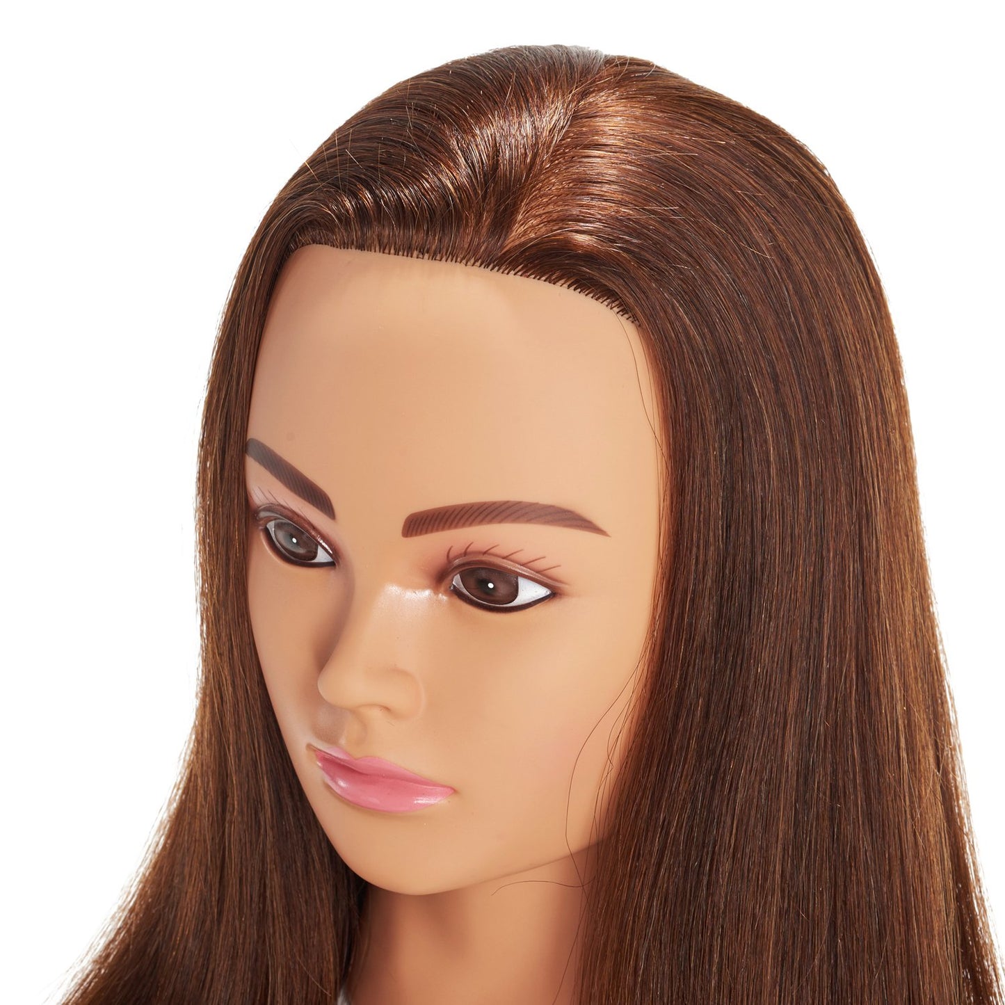 White Smoke Hairingrid Mannequin Head 20"-22" 100% Human Hair Hairdresser Cosmetology Mannequin Manikin Training Head Hair and Free Clamp Holder (1906LB0414)