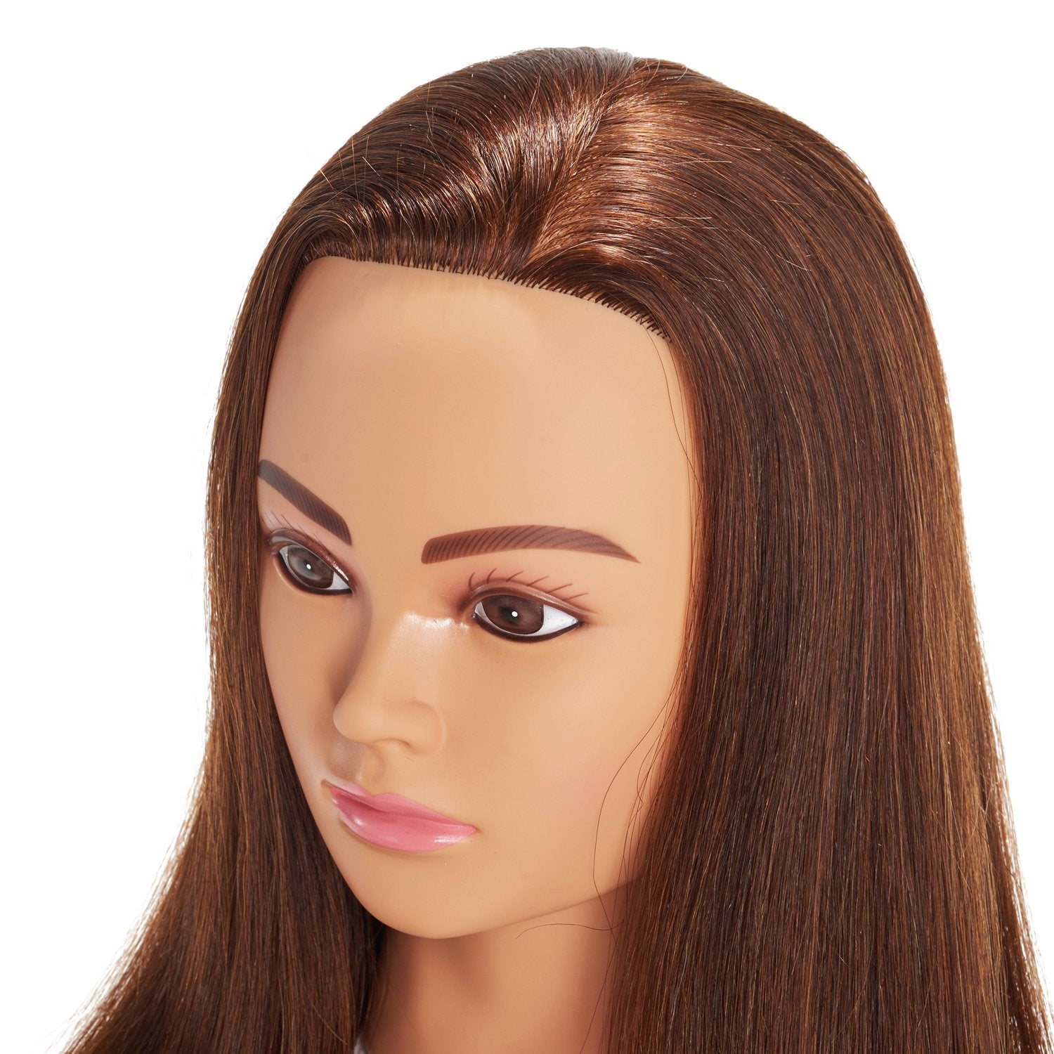 White Smoke Hairingrid Mannequin Head 20"-22" 100% Human Hair Hairdresser Cosmetology Mannequin Manikin Training Head Hair and Free Clamp Holder (1906LB0414)