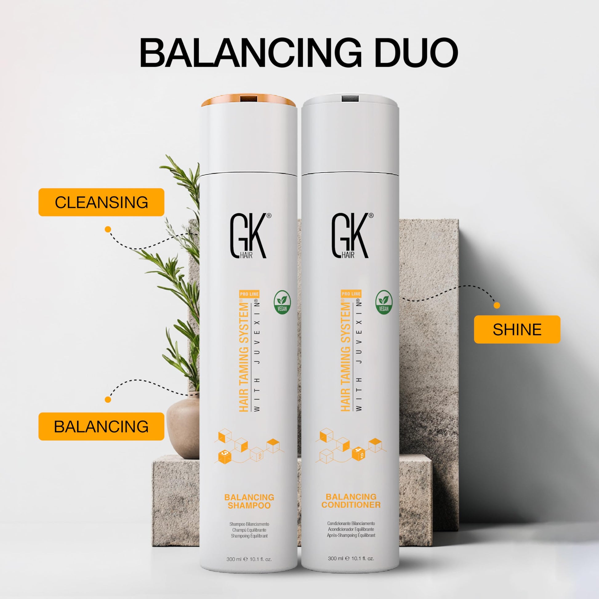 Lavender GK HAIR Balancing Shampoo and Conditioner Set for Oily Hair Upto 72-Hour Freshness Best Shampoo and Conditioner for Greasy Scalp Build Up Dirt, Skip the Daily Wash, Gentle Fragrance 10.1 Fl Oz