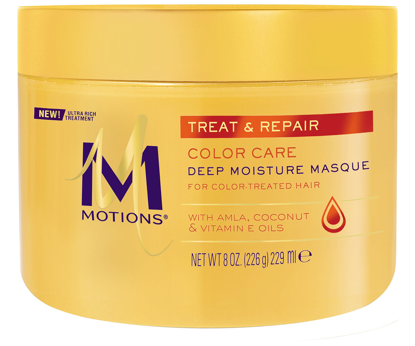 Light Goldenrod Motions Treat and Repair Deep Moisture Masque, Color Care 8 oz